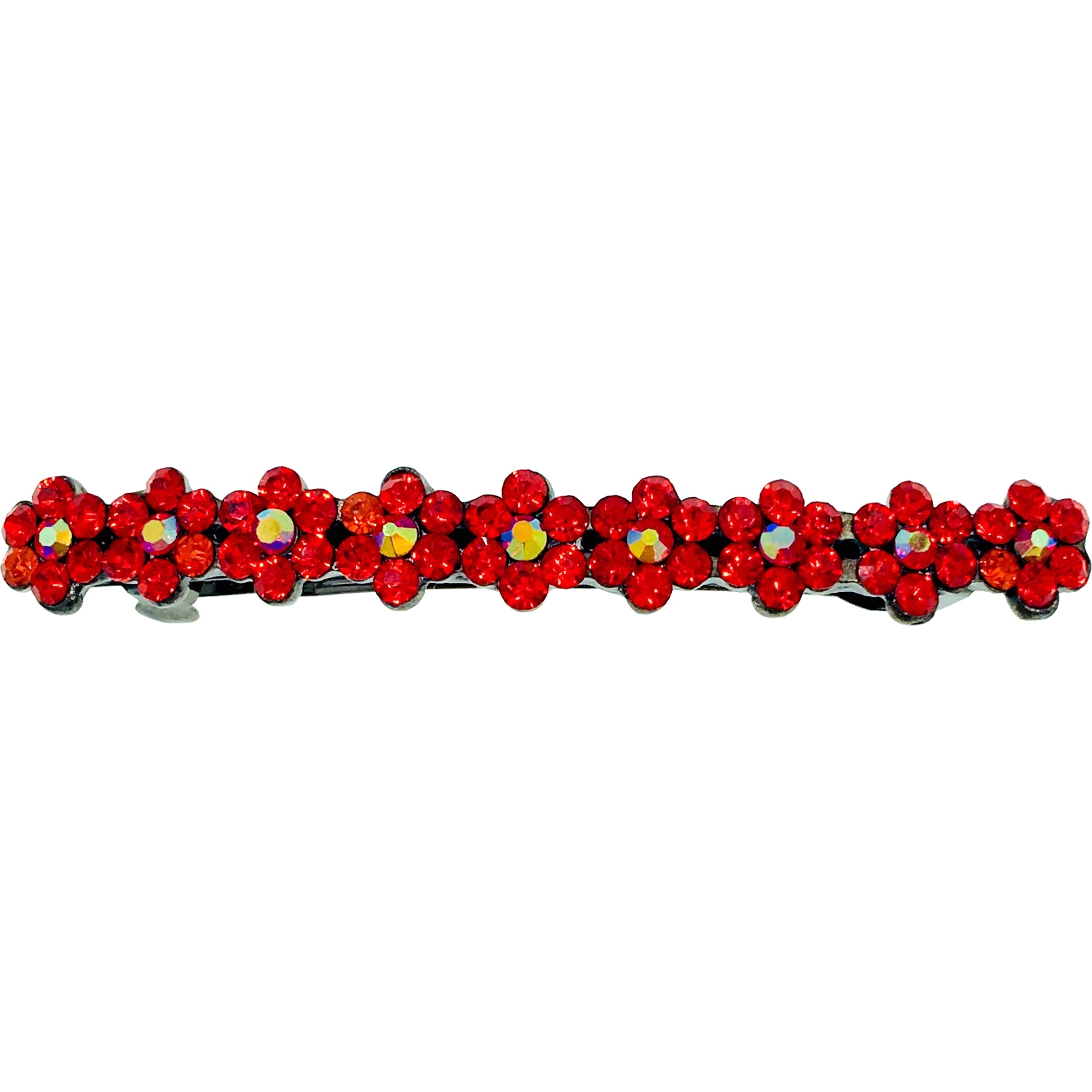 Swarovski Crystal Small Daisy Barrette Hair Clip - Black Base with Blue, Pink, Red, Purple, Green, Gray, Brown & AB Colors | Perfect for Weddings, Parties & Everyday Hair Accessories