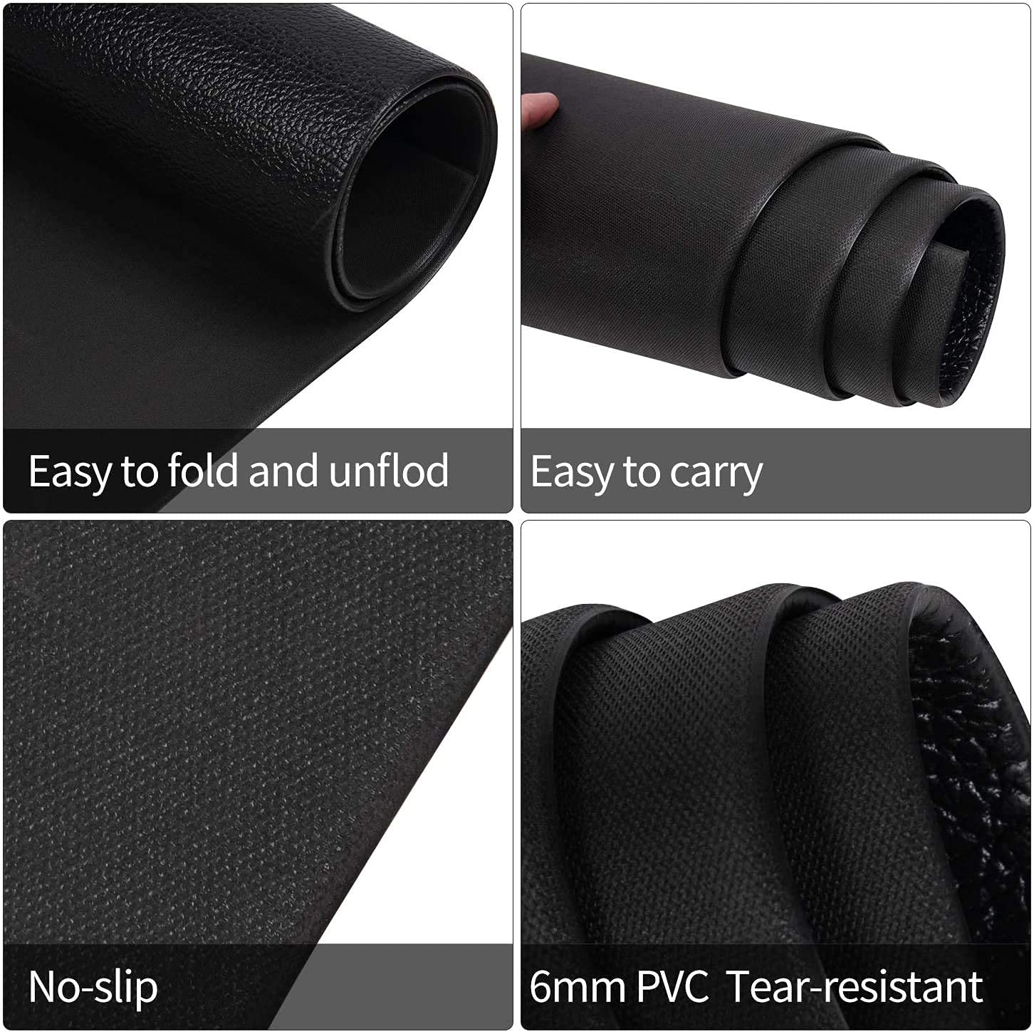 Anti-Fatigue Rubber Door Mat & Kitchen Floor Mat - Non-Slip Exercise Equipment Mat for Treadmills, Home Gym & Workout Areas - Perfect for High-Traffic Entryways, Kitchens & Fitness Spaces