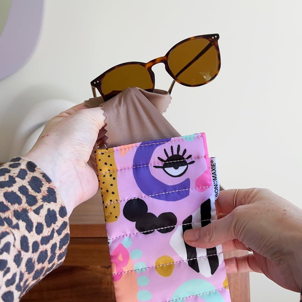 Easy Squeezy Glasses Case - Eye Love Purple | Durable & Stylish Eyewear Protector for Travel, Work & Everyday Use