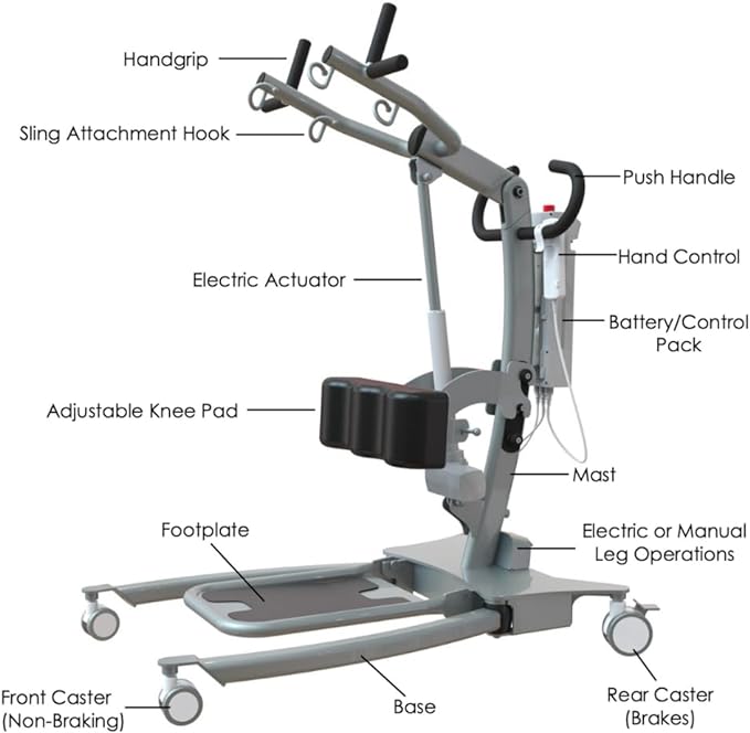 Electric Sit to Stand Lift for Seniors & Disabled - Drive Medical - Mobility Aid for Home & Healthcare Use
