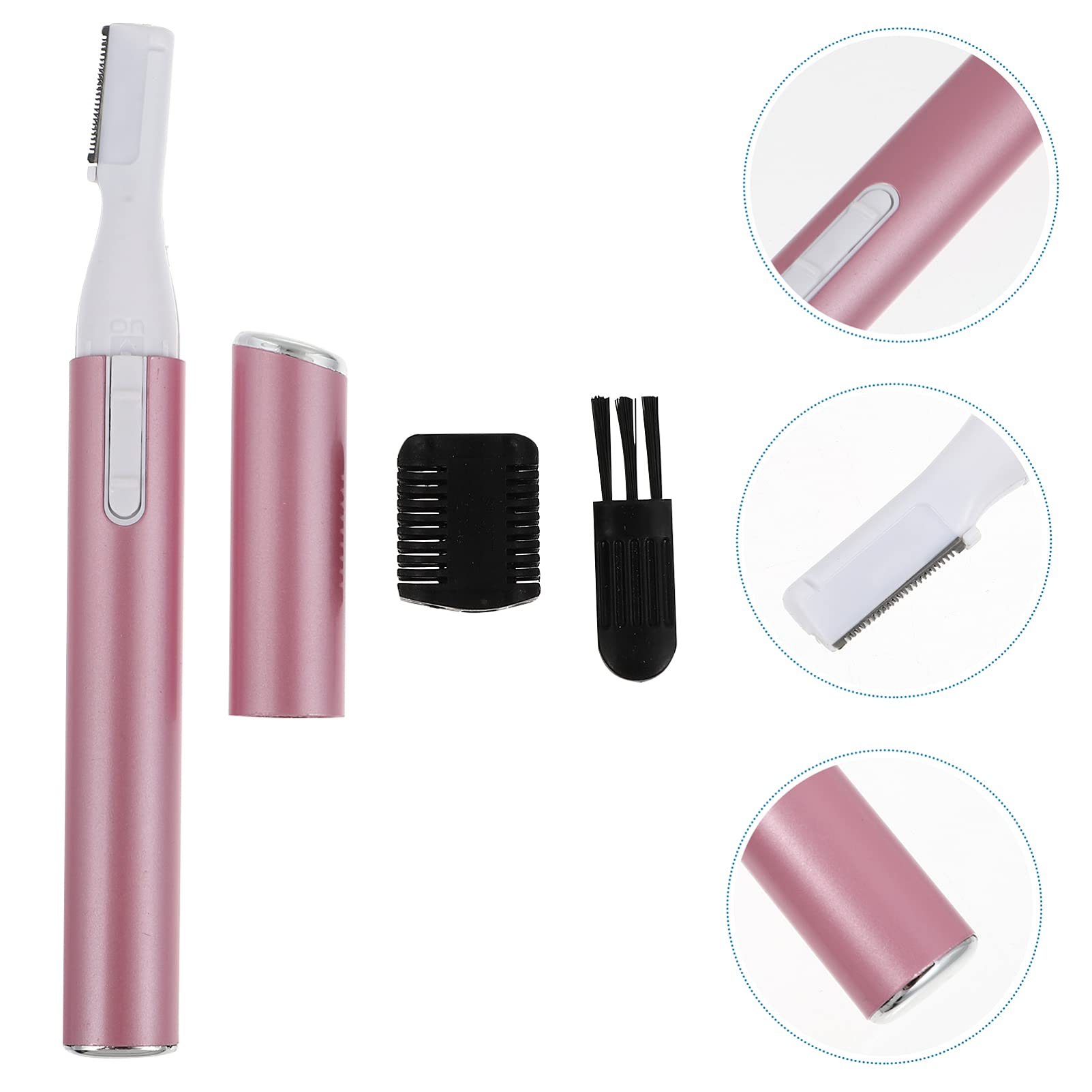 FOMIYES Electric Eyebrow Trimmer & Body Hair Shaver - Rechargeable Mini Grooming Tool for Eyebrows, Face & Body Hair Removal - Portable Pink Aluminum Trimmer for Travel, Home & Salon Use