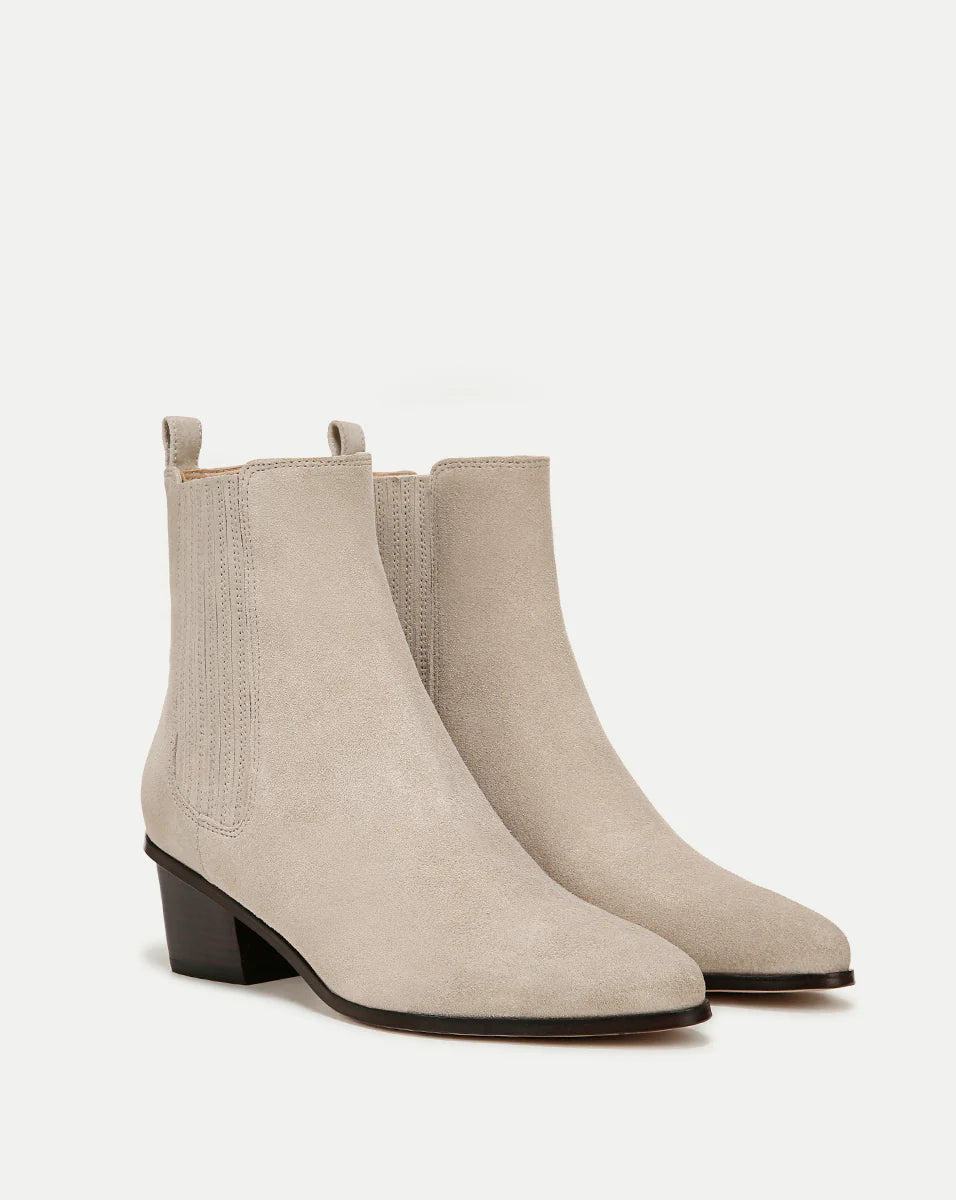 Alina Suede Bootie Women's Ankle Boots - Ecru Color, Comfortable & Stylish for Fall & Winter Fashion, Perfect for Office, Dating & Casual Outfits