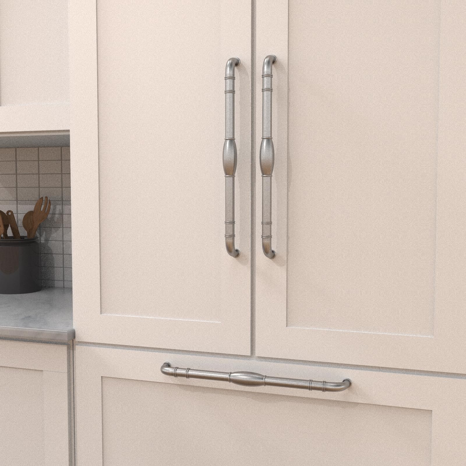 Hickory Hardware 1 Pack Solid Core Kitchen Appliance Pulls - Luxury Cabinet Handles for Doors & Dresser Drawers - 18 Inch Hole Center - Black Nickel Vibed - Williamsburg Collection - Perfect for Modern Kitchens & Home Renovation Projects