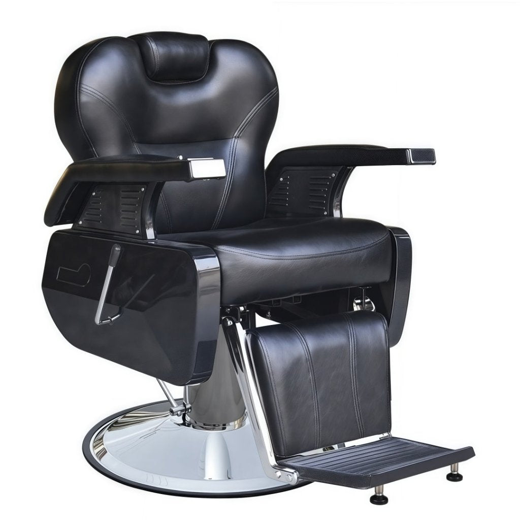 SalonLand Classic Barber Chair – Reclinable, Rotatable & Height Adjustable for Hair Salons & Barbershops | Perfect for Haircuts, Shaves & Styling