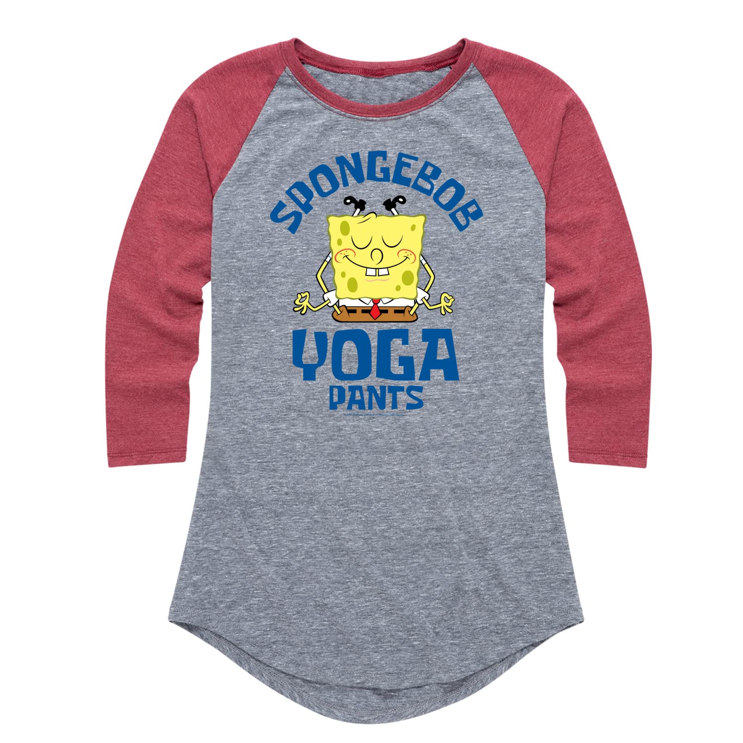 SpongeBob SquarePants Women's Graphic Raglan Yoga Pants - Soft Comfortable Workout Leggings for Yoga, Gym & Lounge Wear