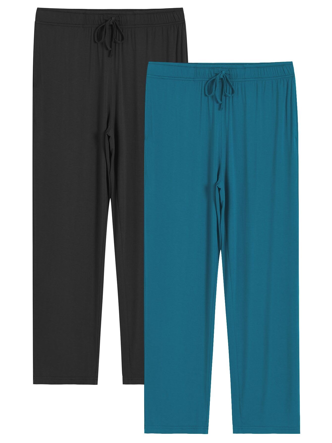 Men's Viscose Pajama Pants - Soft & Breathable Lounge Pants with Pockets for Sleeping, Relaxing at Home or Travel