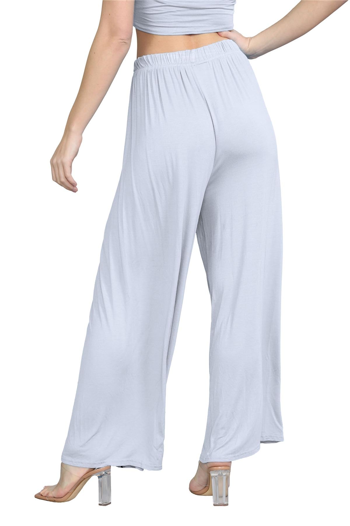 Janisramone® Women's Plain Wide Leg Palazzo Pants - High Waisted Elegant Trousers for Women | Casual & Office Wear | Perfect for Work, Travel & Special Occasions