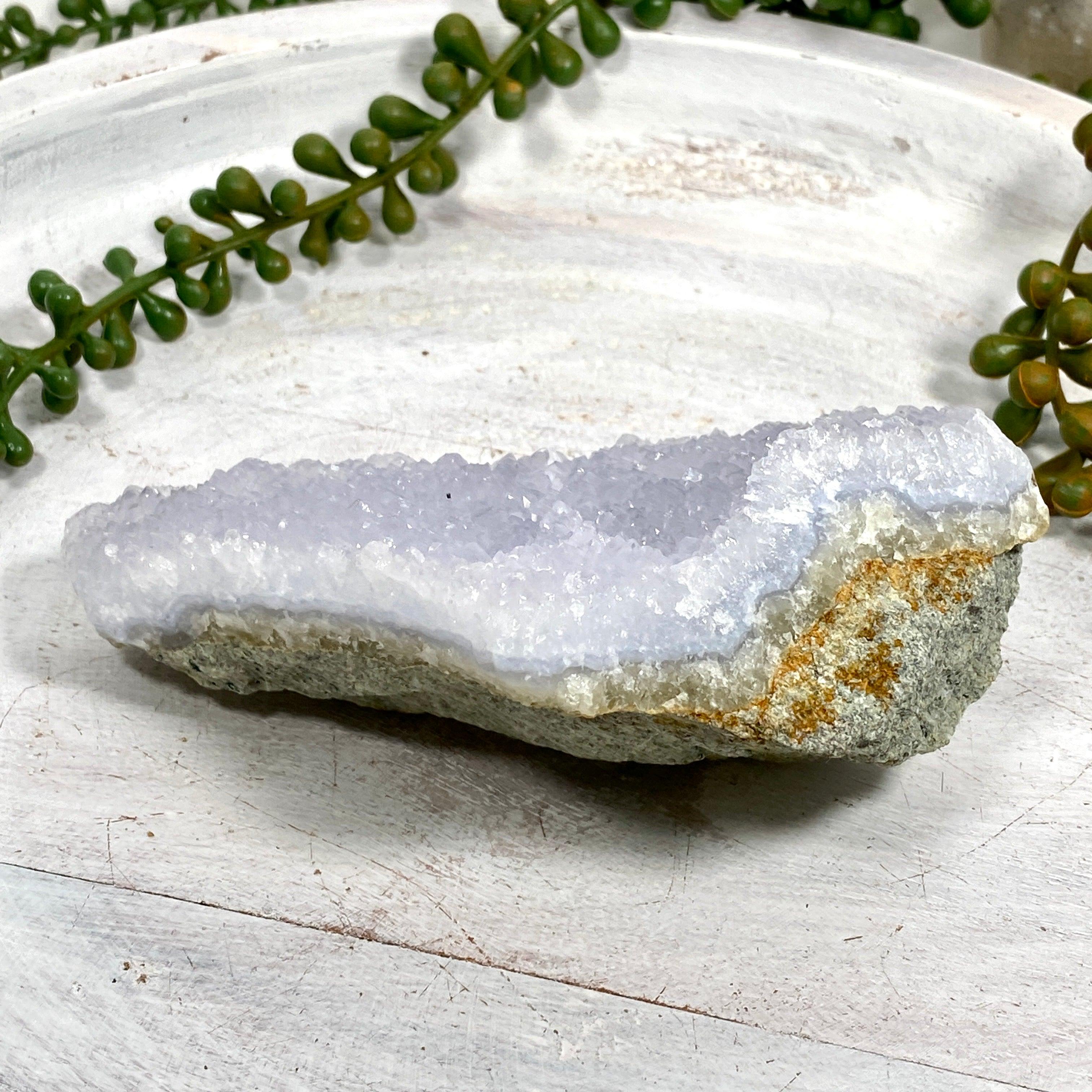 Natural Blue Lace Agate Raw Crystal Stone - Healing Gemstone for Meditation, Chakra Balancing & Home Decor (CR3523) - Perfect for Spiritual Healing, Yoga Spaces & Crystal Collections