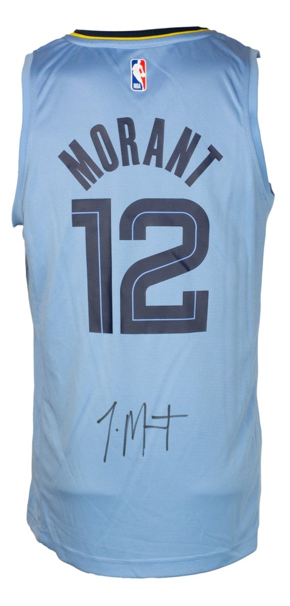 Authentic Ja Morant Signed Blue Memphis Grizzlies Jersey - Fanatics Edition with JSA Certificate - Perfect for NBA Collectors, Sports Memorabilia Fans & Game Day Display