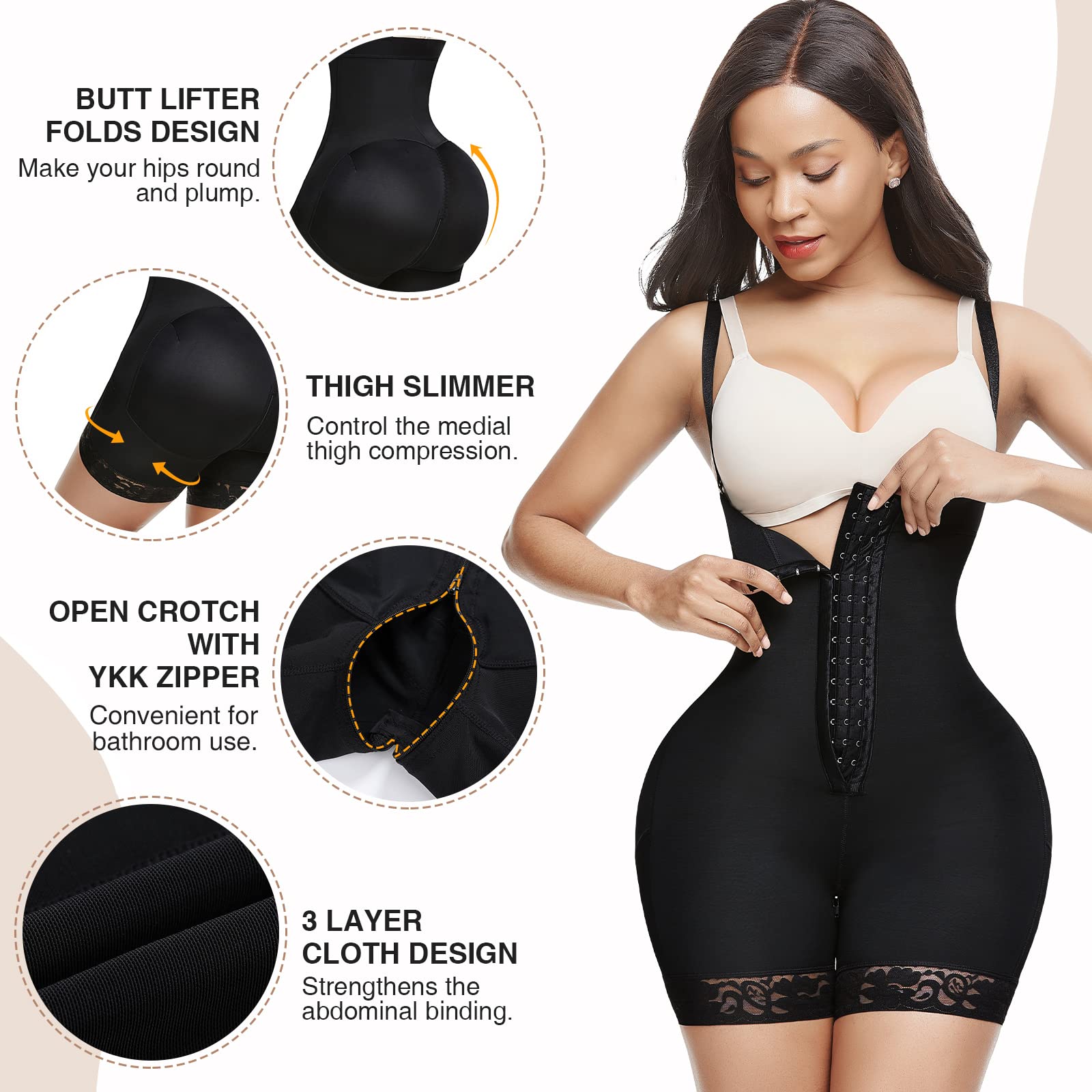 Lover-Beauty Colombian Shapewear for Women - Tummy Control Girdle, Butt Lifter Bodysuit with BBL Effect | Postpartum Recovery & Body Shaping | Perfect for Everyday Wear, Special Occasions & Workouts