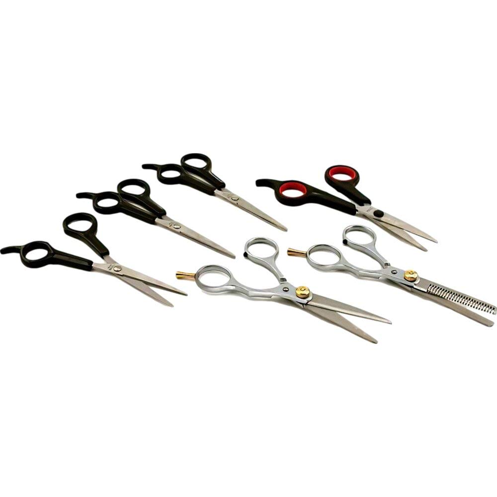 Professional 5-Piece Hair Cutting Scissors & Thinning Shears Set - Barber Stylist Tools for Precision Haircuts, Trimming & Styling - Perfect for Salon, Home Use & Professional Hairstyling