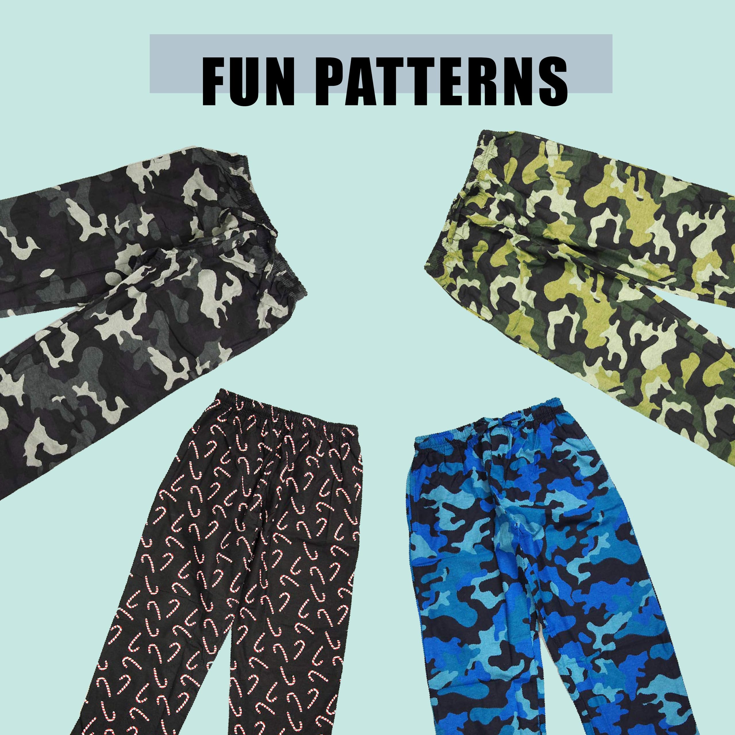 NORTY Men's Cotton Flannel Pajama Pants - Soft 100% Cotton Printed Sleepwear for Men - Comfortable Lounge Pants for Sleeping, Relaxing at Home & Winter Nights