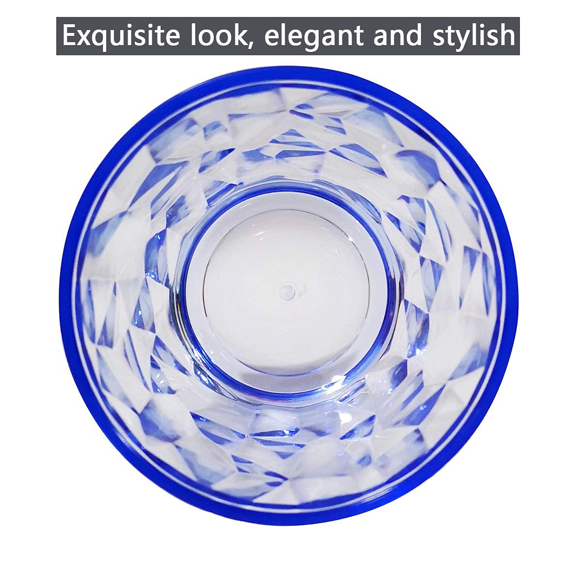 10 Oz Unbreakable Tritan Drinking Glasses - Dishwasher Safe, BPA Free, Shatterproof Plastic Cups - Set of 8 Reusable Kitchen Drinkware (Blue) - Perfect for Parties, Picnics, and Everyday Use