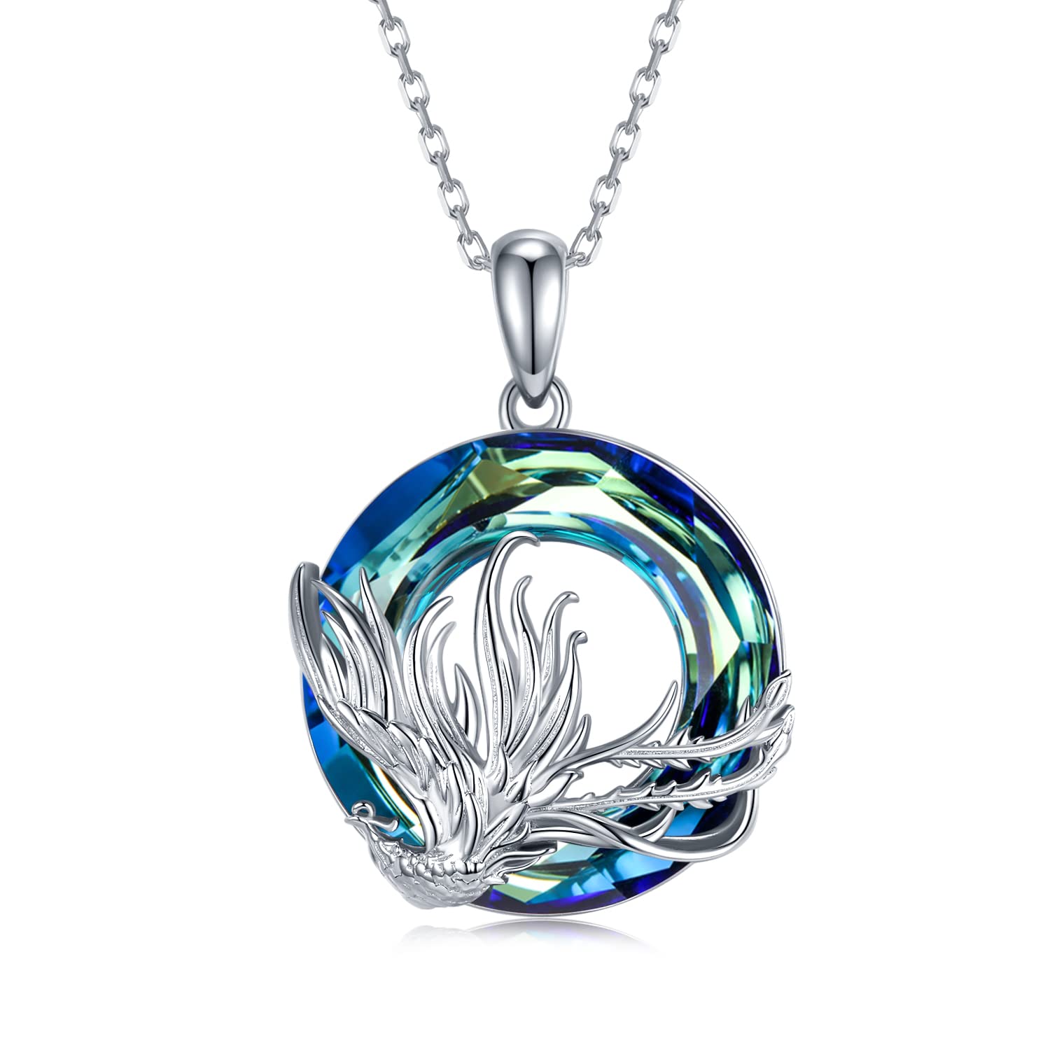 925 Sterling Silver Crystal Phoenix Pendant Necklace for Women - Elegant Firebird Jewelry Gift for Anniversary, Birthday & Special Occasions | Perfect for Date Nights, Parties & Formal Events