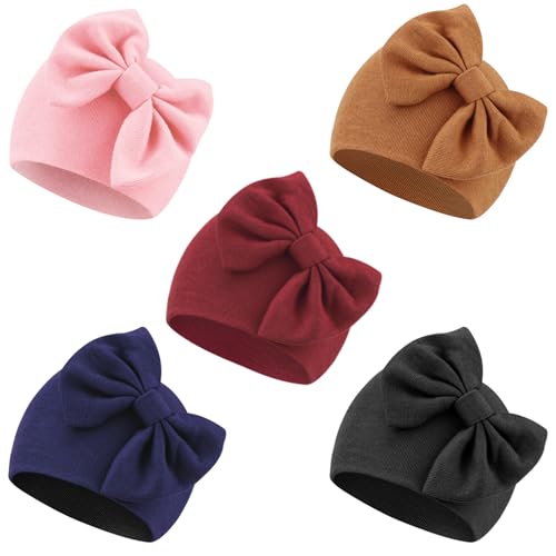 5 Pack Bow Hats/0-6 Months (Set O)