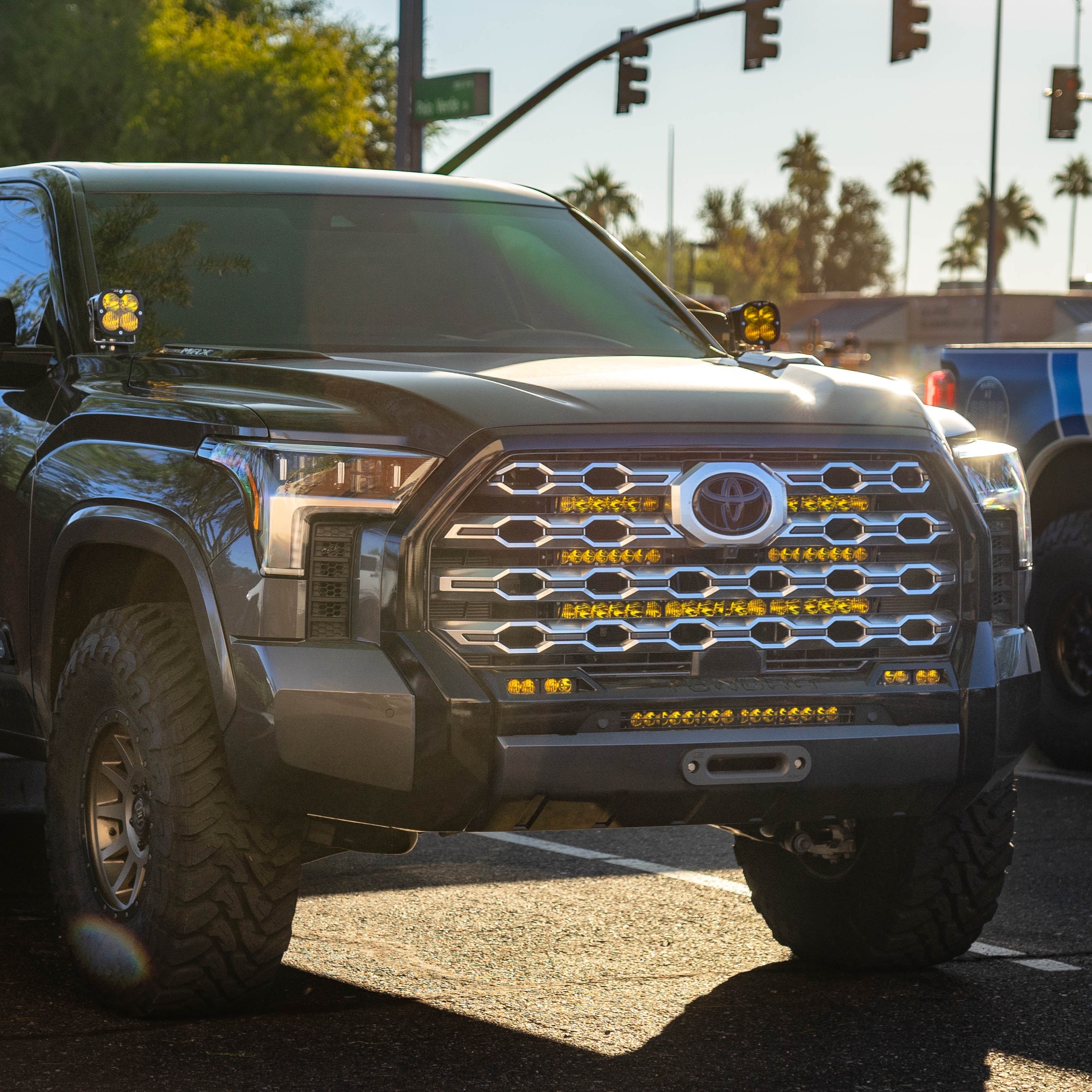 2022-2024 Toyota Tundra & Sequoia SDHQ Built Behind the Grille LED Light Bar Mount Kit - Off-Road Lighting Accessories for Night Driving & Adventure