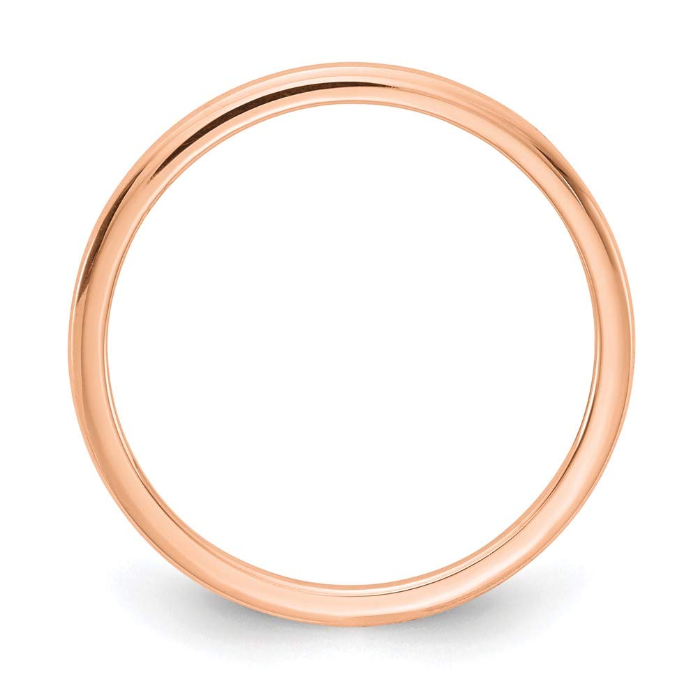 The Black Bow 1.2mm 14k Rose Gold Polished Half Round Stackable Band - Perfect for Everyday Wear & Special Occasions