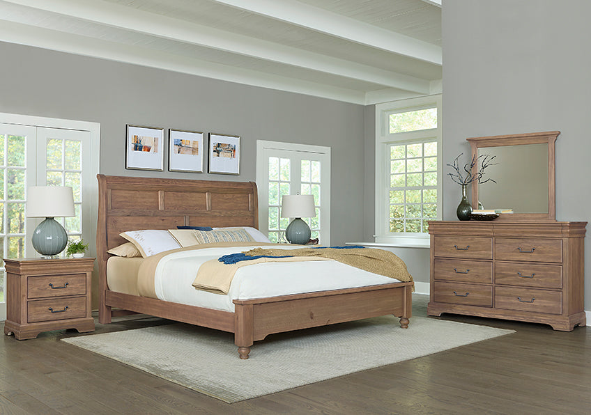 Vista Cherry Wood Bed Frame - Queen Size Bedroom Furniture for Home Decor | Perfect for Master Bedroom, Guest Room & Apartment