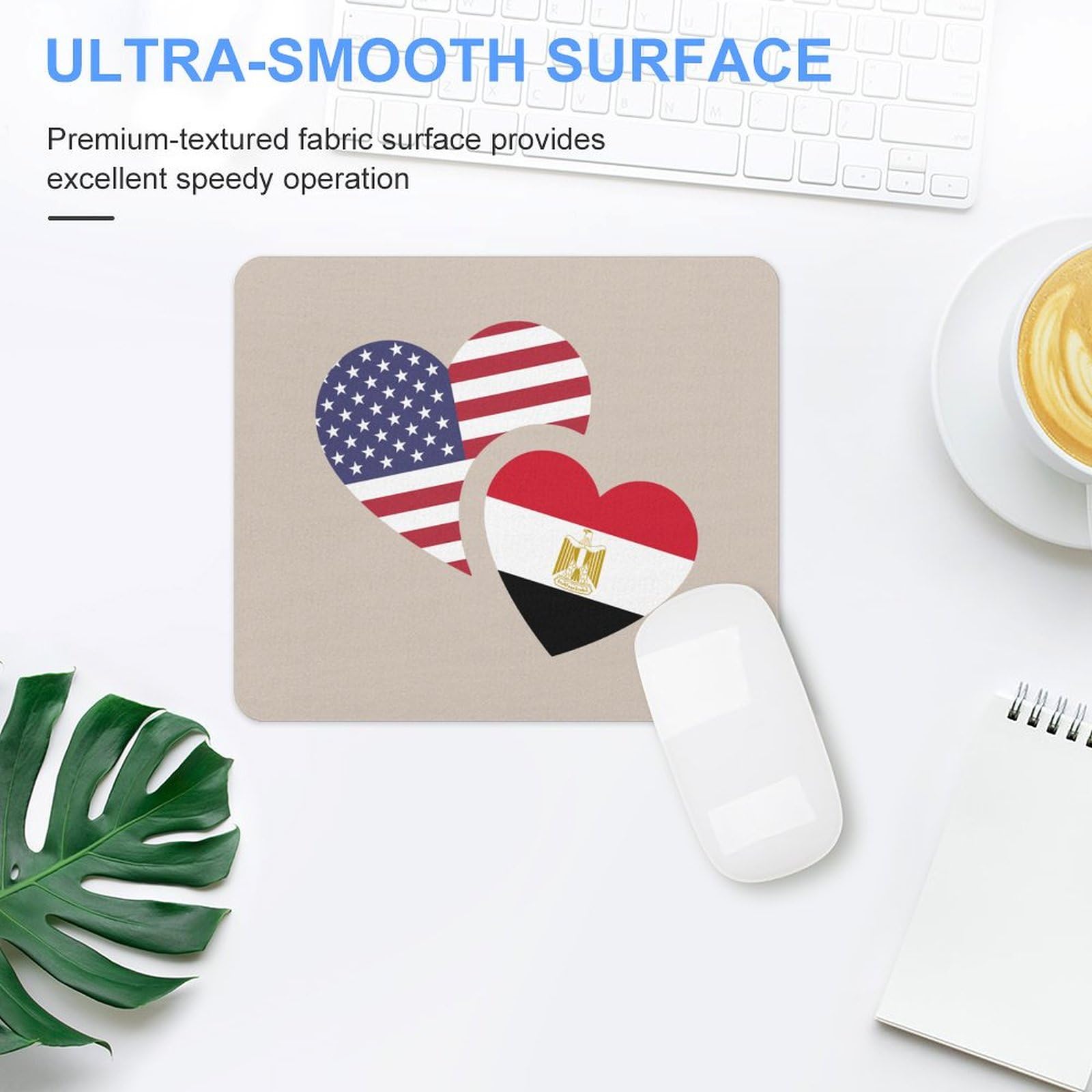 Premium Egyptian Cotton US Flag Mouse Pad - Durable, Non-Slip, Waterproof Gaming Mouse Mat for Home & Office (18x22cm) - Perfect for PC Gaming, Work Desks & Patriotic Decor
