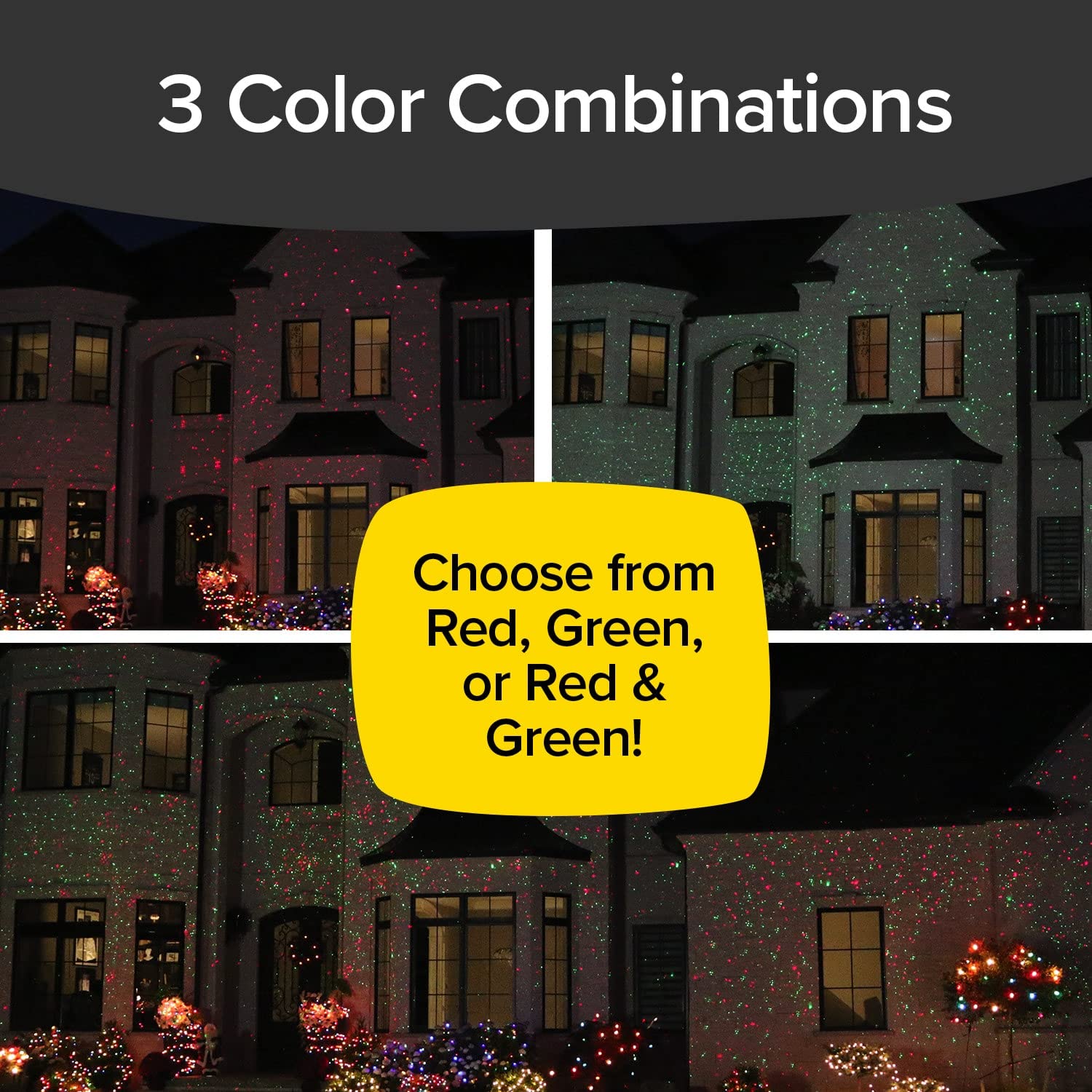 AS-SEEN-ON-TV Outdoor Laser Lights - 9 Enhanced Modes, 3200 Sq Ft Coverage, 6-Pack for Holiday & Christmas Decorations - Perfect for Houses, Lawns, Trees and Party Lighting