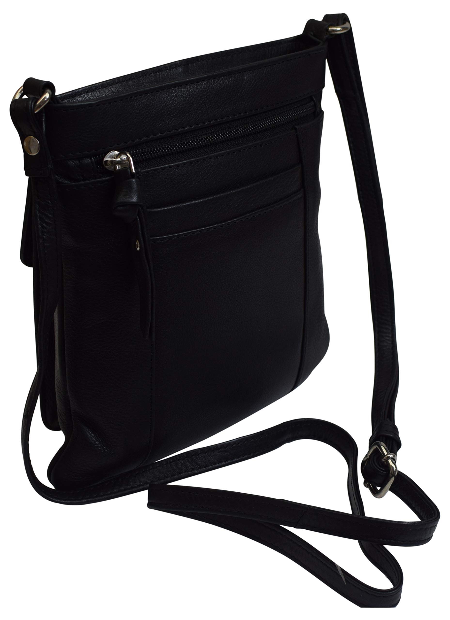 Luxury Genuine Leather Women's Shoulder Bag with Front Pouch Pocket - Elegant Crossbody Purse for Work, Travel & Everyday Use
