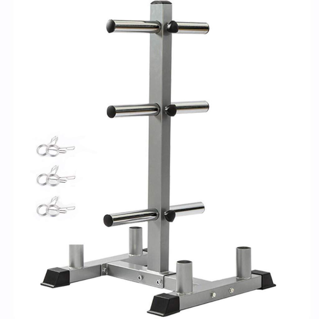 2 Inch Olympic Weight Plates - 45LB Set of 2 for Home Gym Strength Training | Vertical Barbell Holder & Plate Storage Rack (Silver) | Perfect for CrossFit, Powerlifting & Garage Gym Workouts