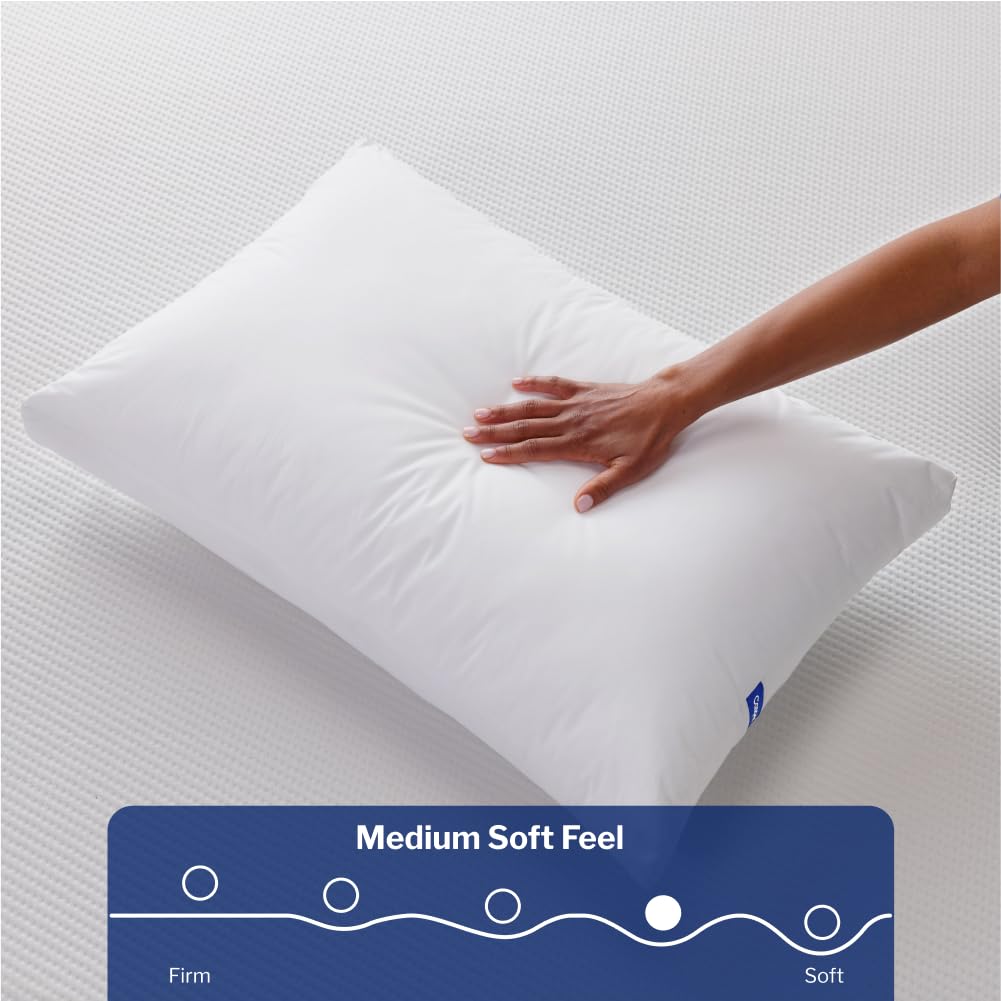 Casper Sleep Essential Pillow - King Size Cooling Memory Foam Pillow for Side, Back & Stomach Sleepers - White Bed Pillow for Neck Pain Relief & Better Sleep - Perfect for Home, Hotel & Travel Use