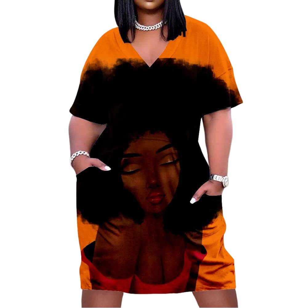 JSJCHENG Women's Graffiti Print Oversized T-Shirt Dress - Black Half Sleeve Loose Pocket Dress for Casual Wear, Street Style & Summer Outfits