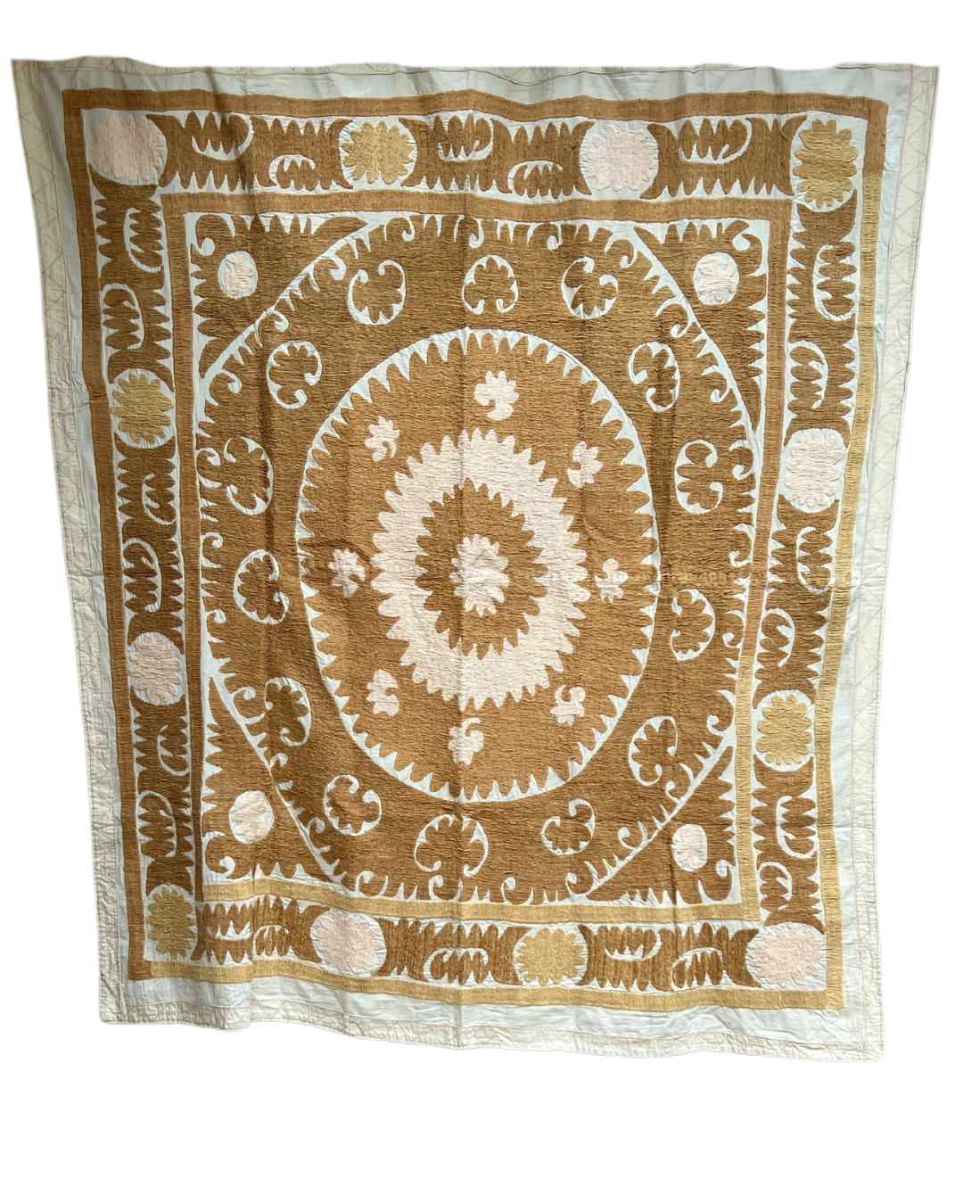 Authentic Suzani Medium 044 - Handmade Uzbek Floral Embroidery Pillow Cover - Perfect for Boho Home Decor, Living Room, Bedroom, and Wedding Gifts