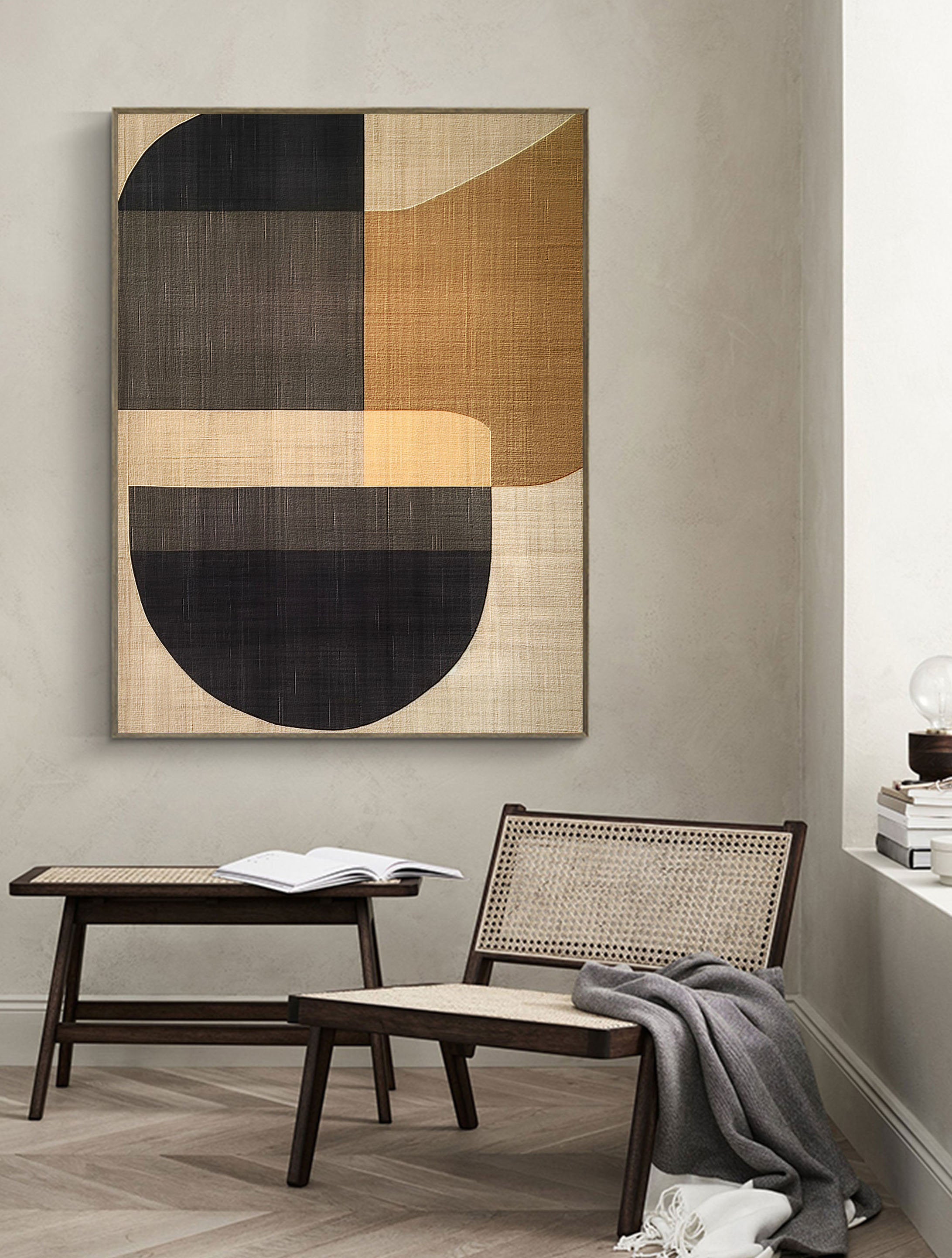 Beige & Brown Abstract Wall Art Print #BB047 - Modern Home Decor for Living Room, Bedroom & Office