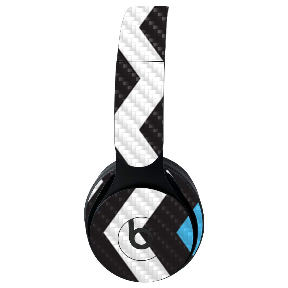 Premium Carbon Fiber Skin for Beats Solo Pro Wireless Headphones - Baby Blue Chevron Design | Protective & Durable Textured Cover | Easy Application & Removal | USA Made | Perfect for Gym, Travel & Daily Use