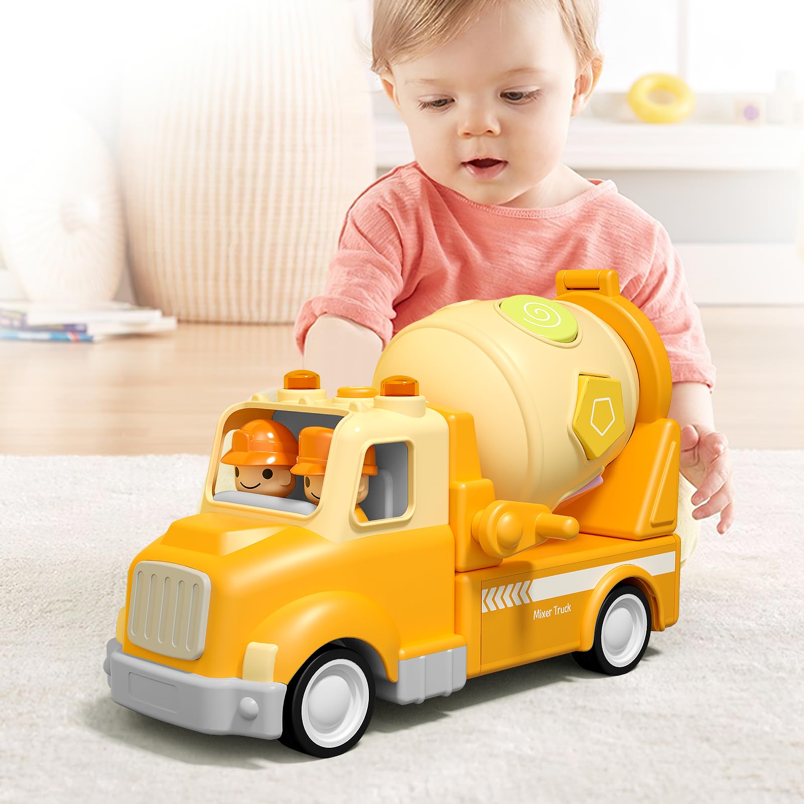 Cement Mixer Toy Truck with Light & Sound for Kids - Construction Vehicle for Toddlers 18M+ | Birthday Gift
