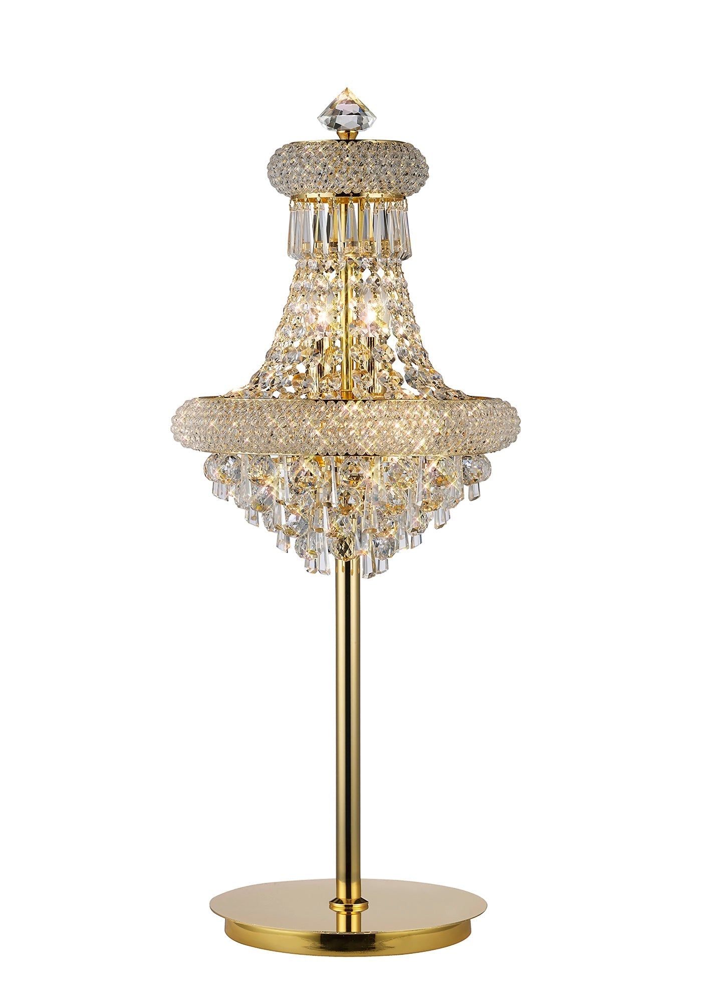Alexandra Table Lamp - 5 Light E14 Base in Gold/Polished Chrome Finish - Perfect for Bedroom Nightstand, Living Room Side Table or Office Desk Lighting
