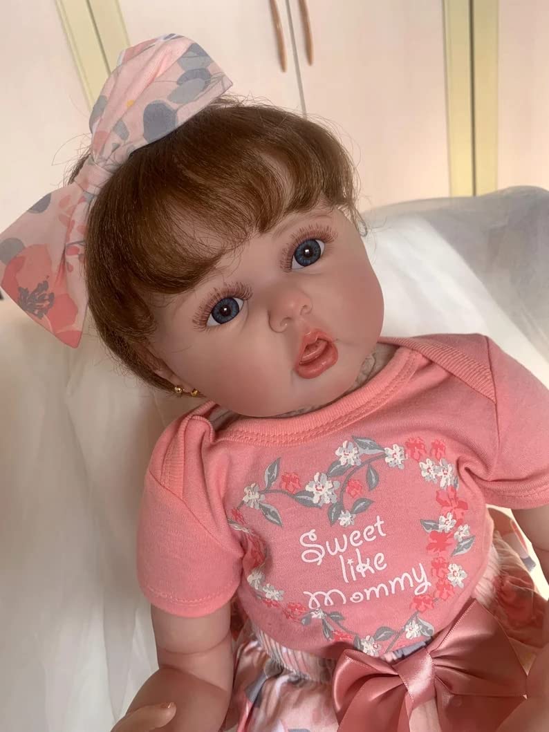 24 Inch Realistic Reborn Baby Doll - Lifelike Newborn Baby Girl Doll with Cloth Body, Perfect Gift for Kids 3+, Therapy Doll for Dementia Patients - Great for Playtime, Collecting & Emotional Support