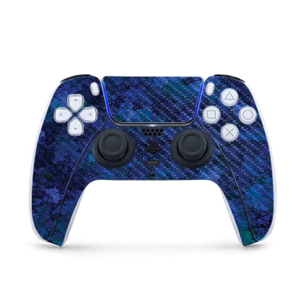 Premium Carbon Fiber Gaming Skin for PS5 Controller - Blue Ice | Durable Textured Finish | Easy to Apply & Remove | Made in USA | Perfect for Gaming Enthusiasts & Custom PS5 Accessories