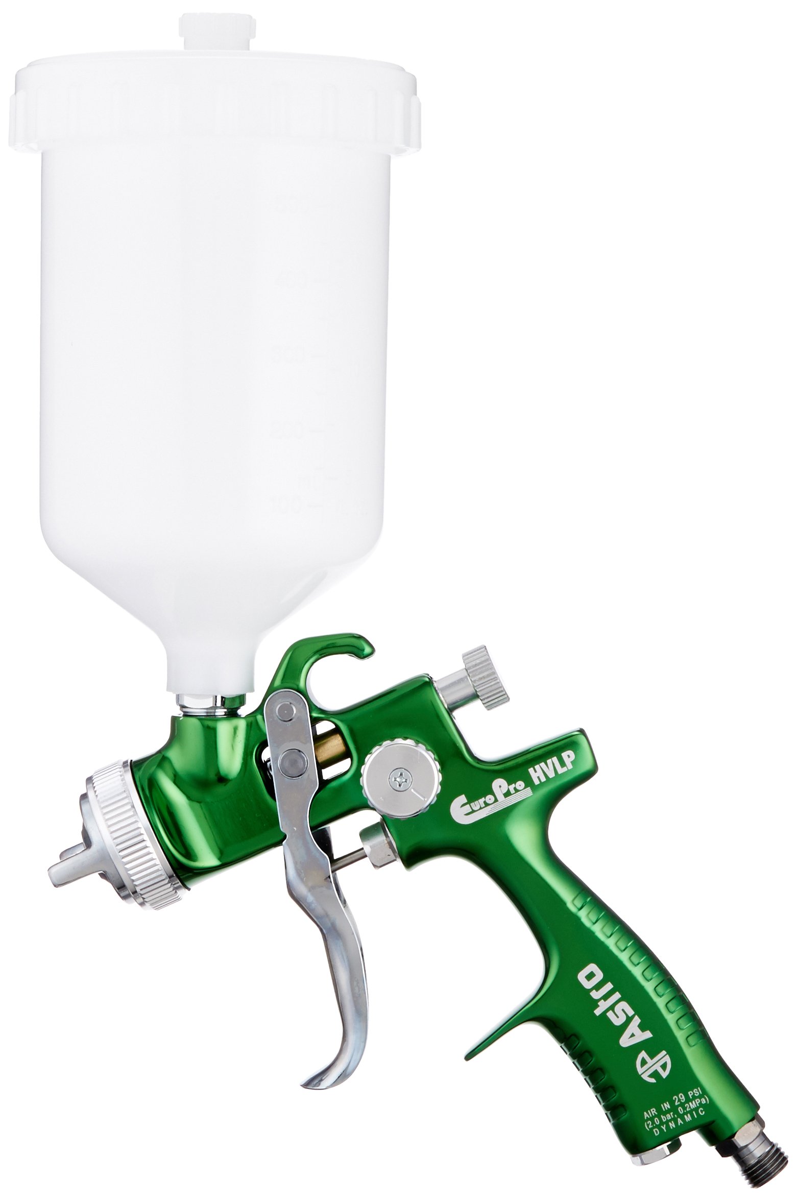 Astro EUROHV107 EuroPro Forged HVLP Spray Gun with 1.7mm Nozzle & Plastic Cup - Professional Paint Sprayer for Automotive, Woodworking & DIY Projects