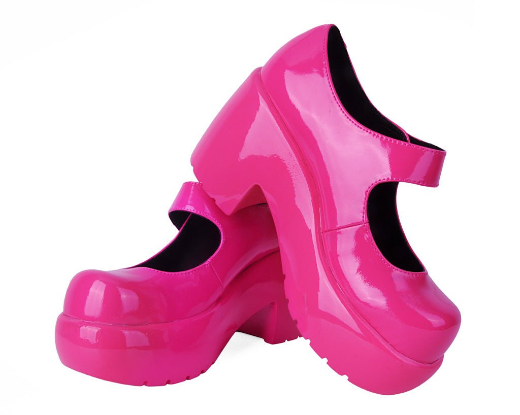Pink Liquid Bubble Mary Jane Platform Shoes for Women - Cute & Comfortable Chunky Heel Sandals for Casual Outfits, Parties & Summer Fashion