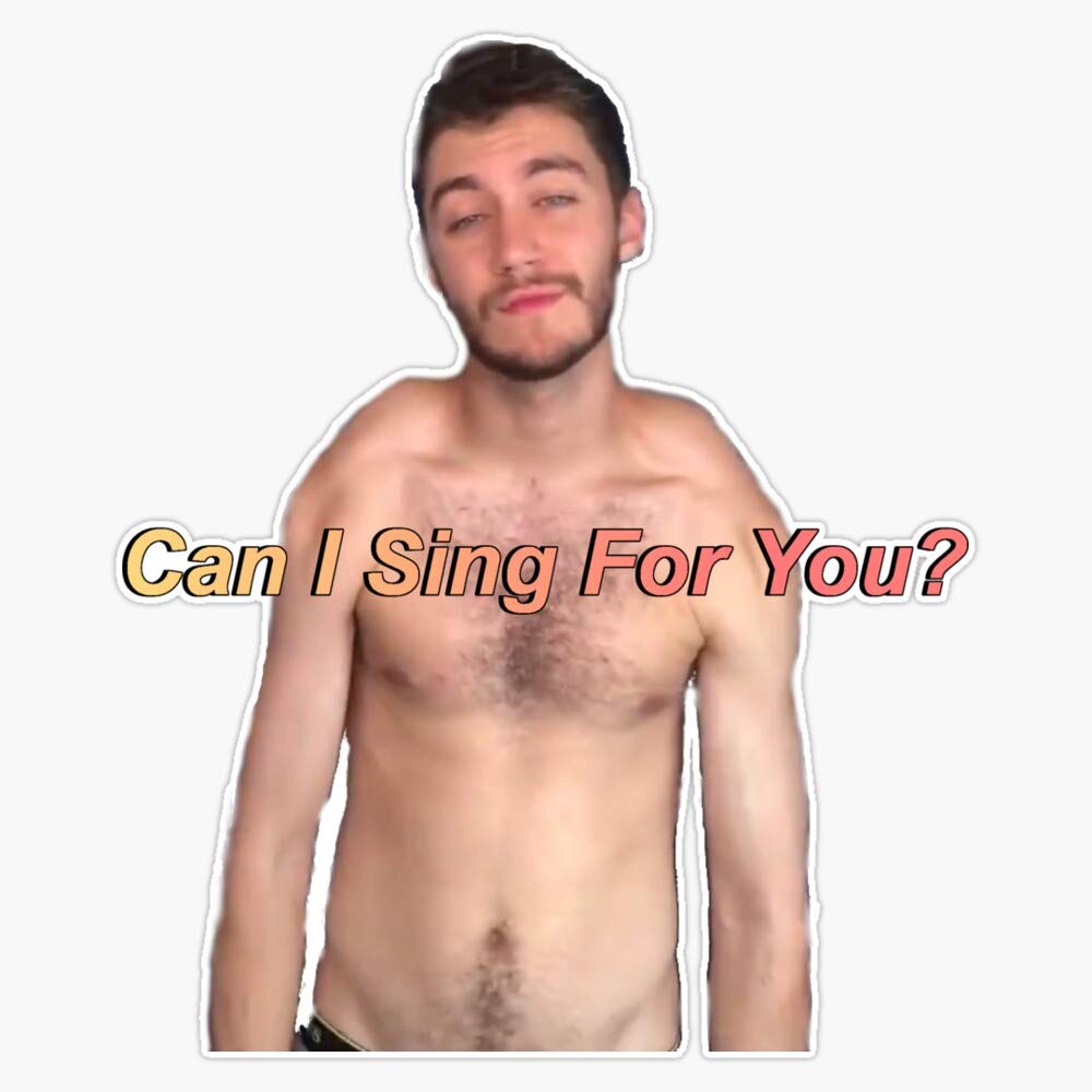 Casey Frey 'Can I Sing for You?' Funny Bumper Sticker Decal - 5 Inch Vinyl Car Sticker for Windows, Laptops & Water Bottles - Perfect for Music Lovers & Comedy Fans