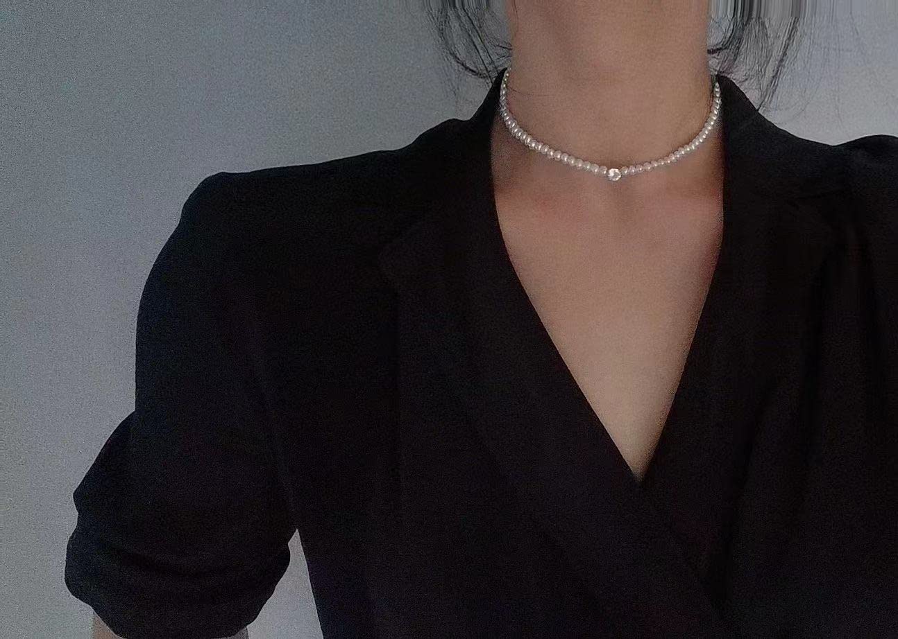 Elegant Cultured Freshwater Pearl Choker Necklace for Women | Twilight Inspired Jewelry | Perfect for Weddings, Parties & Special Occasions