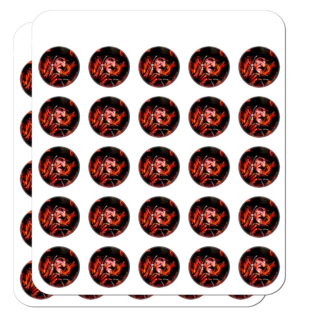 Freddy Krueger Nightmare on Elm Street Scrapbook Stickers - Horror Movie Planner Decals for DIY Crafting, Bullet Journal & Scrapbooking (Halloween, Horror Theme Party Decorations)