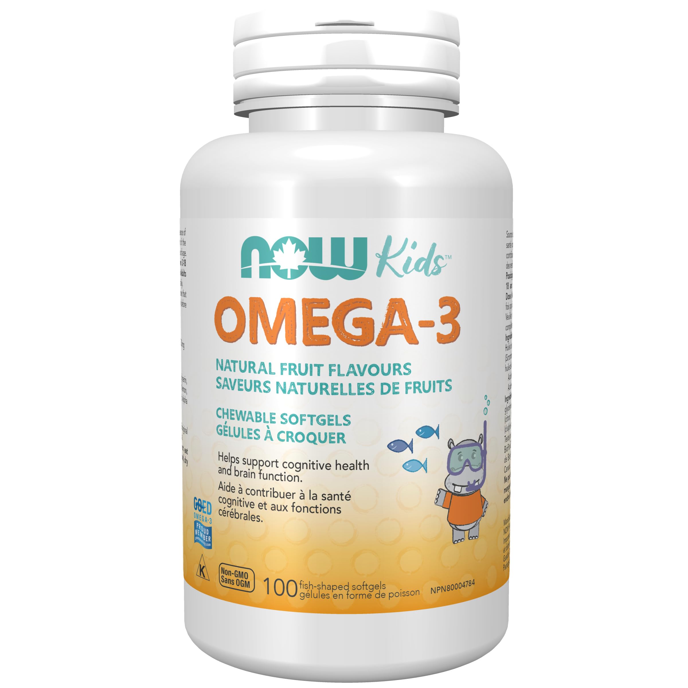 Now Kids Omega-3 Fish Oil Supplement - 100 Softgel Chewables for Children's Brain & Eye Development - Delicious Berry Flavor for Picky Eaters - Perfect for School Lunchboxes & After-School Snacks