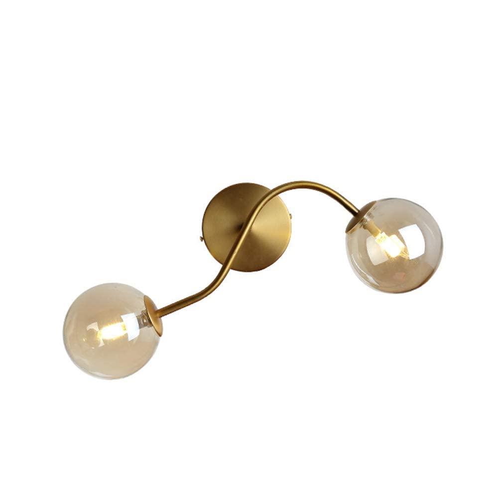 PEHUB 2-Light Modern Wall Sconce - Industrial Edison Bulb Fixture for Living Room, Bedroom, Staircase & Loft Decor | Vintage Glass Shade Lighting for Bedside, Hallway & Aisle Ambience