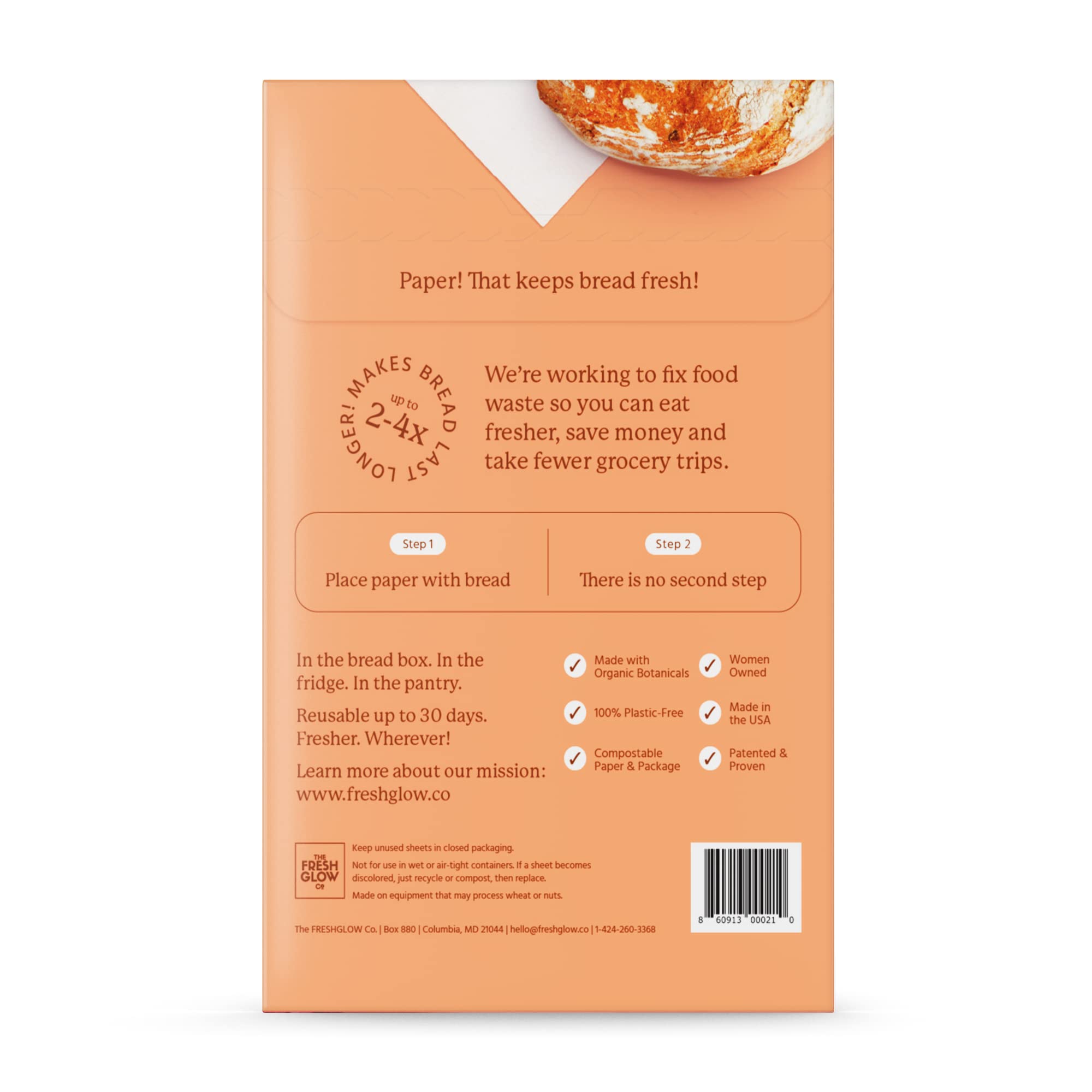 FRESHPAPER Reusable Food Saver Sheets - 80 Pack for Keeping Bread, Bagels, Muffins & Cookies Fresh | BPA-Free, Eco-Friendly Storage Solution | Perfect for Meal Prep, Picnics & Lunch Boxes | Made in USA