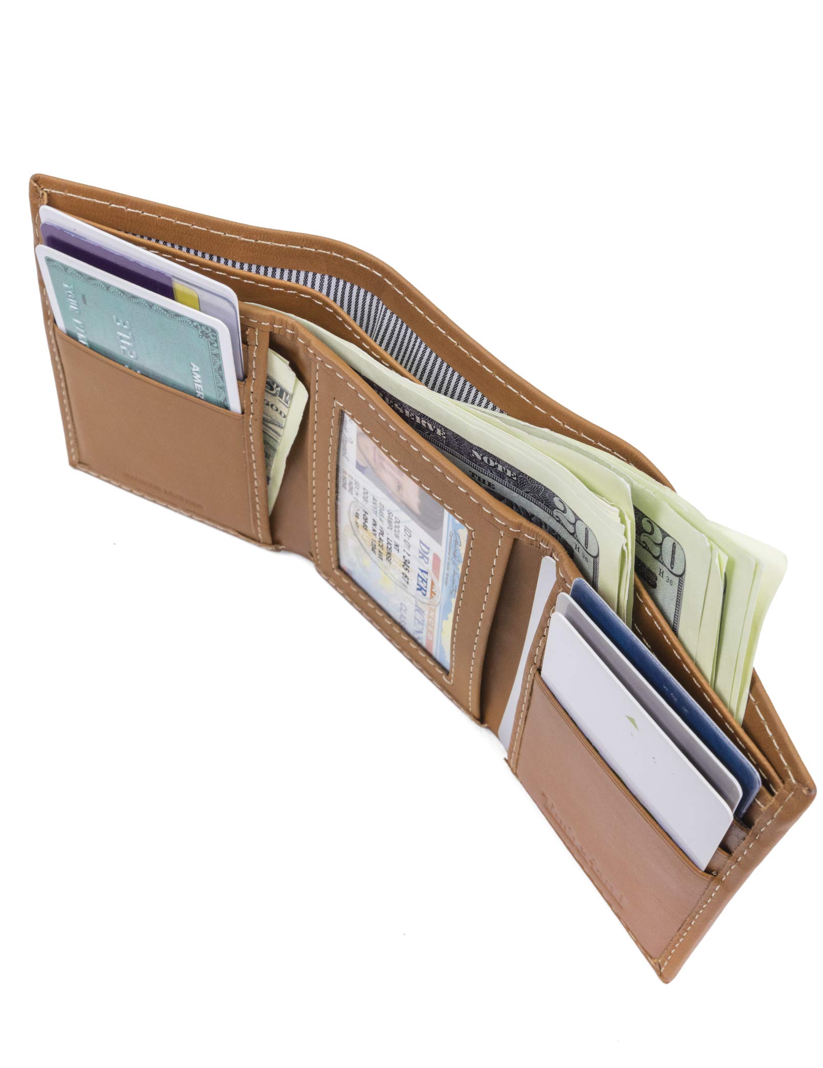Timberland Men's Leather Trifold Wallet with ID Window - Durable Tri-Fold Design for Everyday Carry & Travel