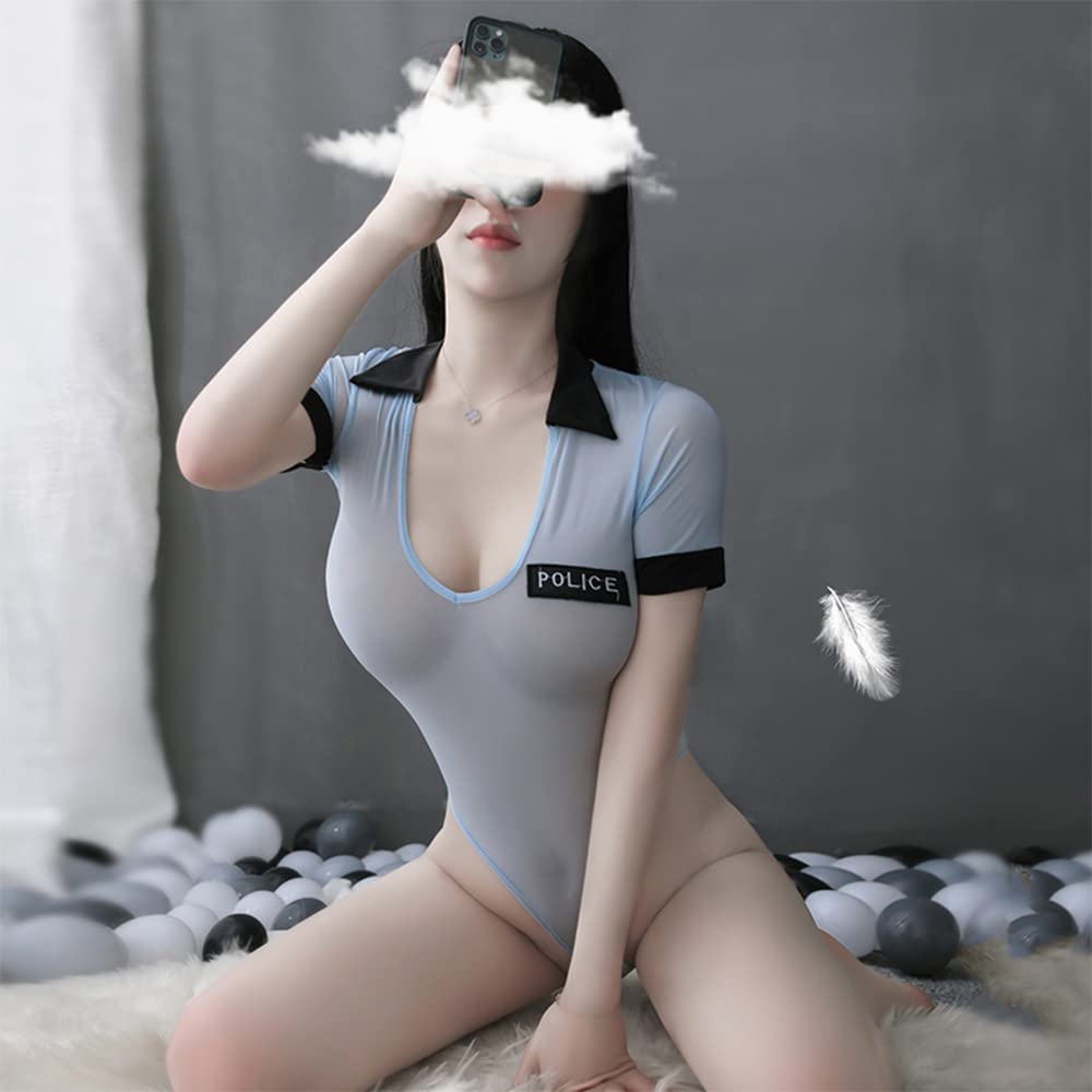 Sexy Policewoman Cosplay Costume - Anime Halloween Lingerie for Women - Perfect for Cosplay, Halloween Parties & Role Play