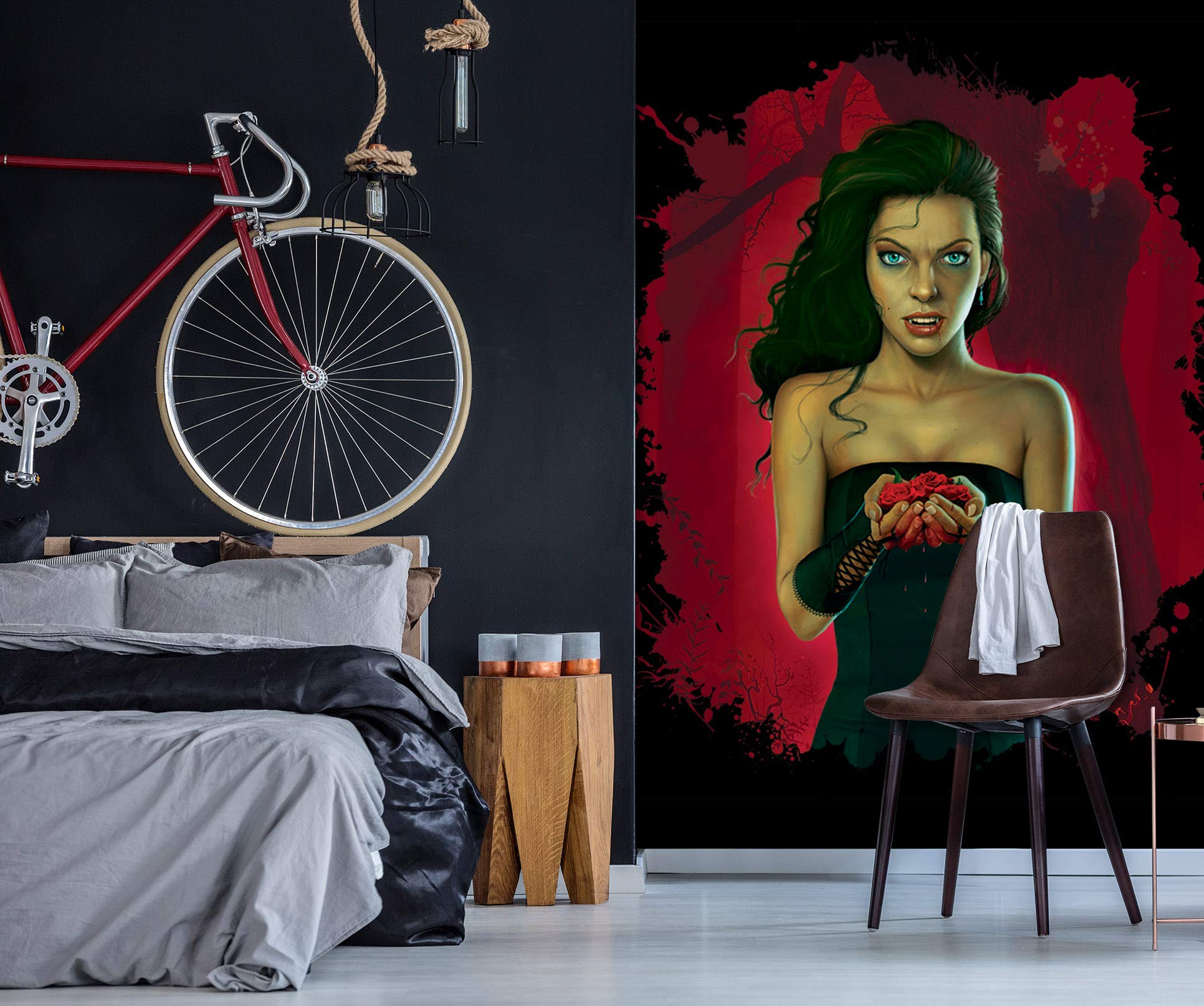 3D Blood Roses Self-Adhesive Wallpaper - 114