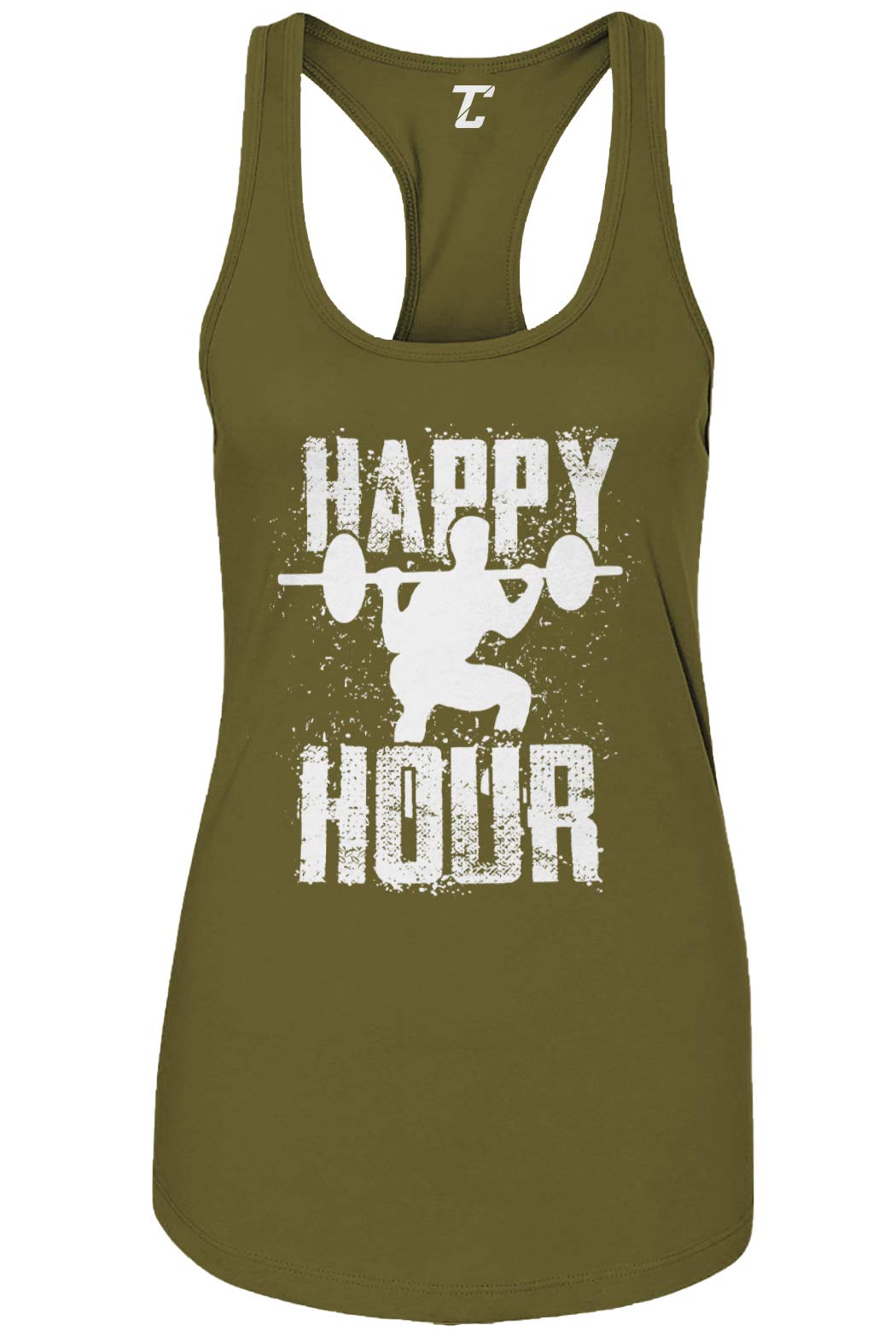 Happy Hour Gym Workout Tank Top for Women - Bodybuilding & Fitness Apparel - Perfect for Weightlifting, Running & Cross Training