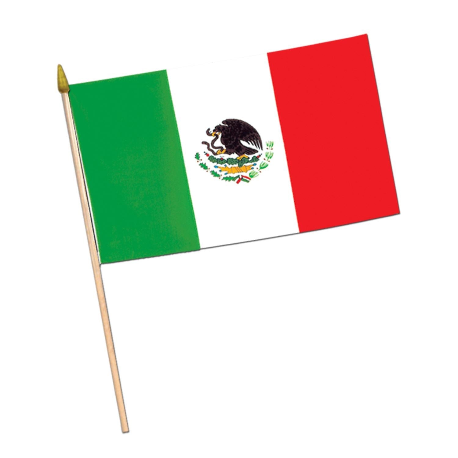 12 Pack Beistle Fiesta Mexican Flag Fabric Decorations - 6 Inch Mini Flags for Cinco de Mayo Party, Mexican Independence Day & Themed Events