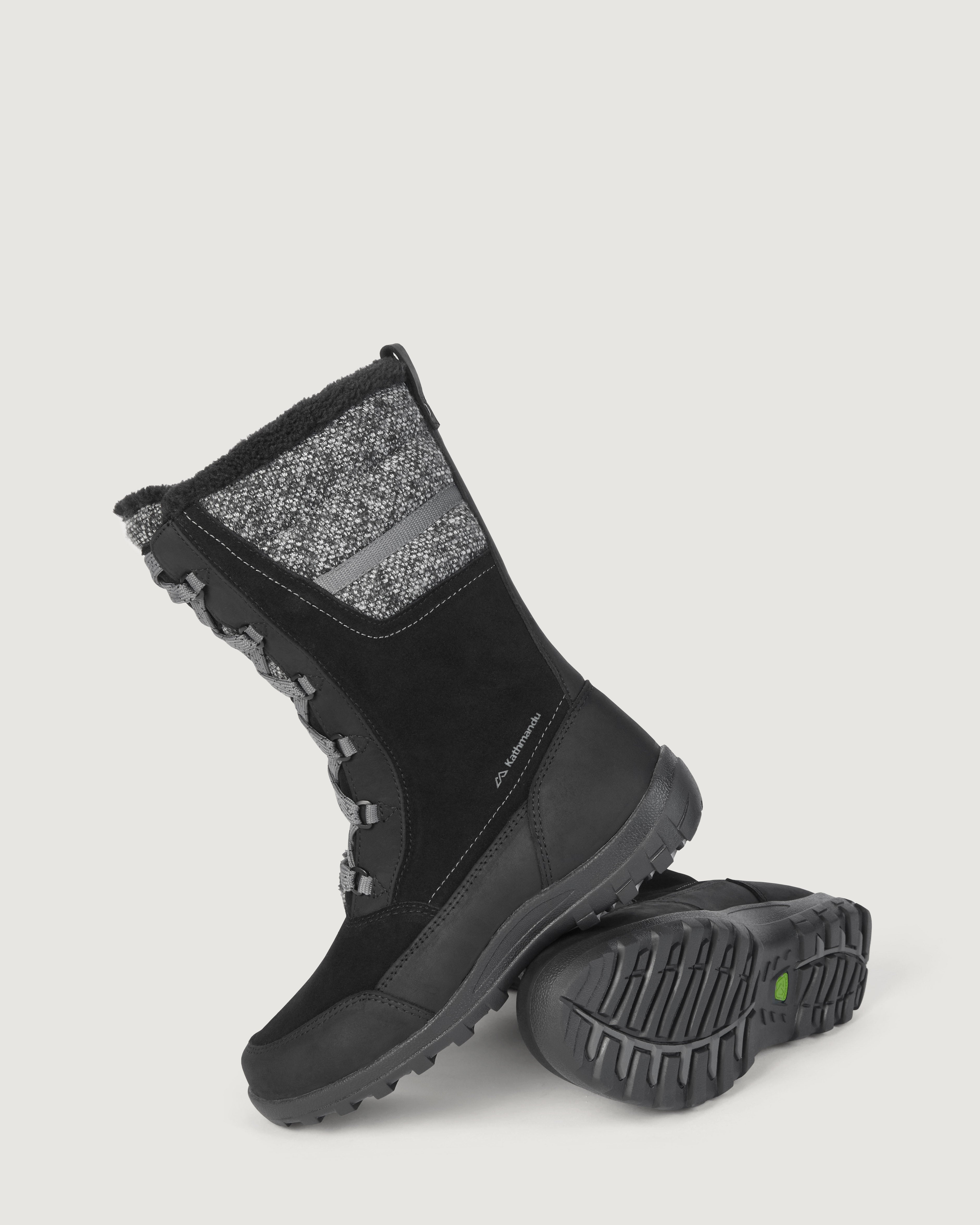 Winterburn Women's Waterproof Ankle Boots - Granite/Black - Fashionable Slip-Resistant Winter & Fall Shoes for Outdoor Walking & Work