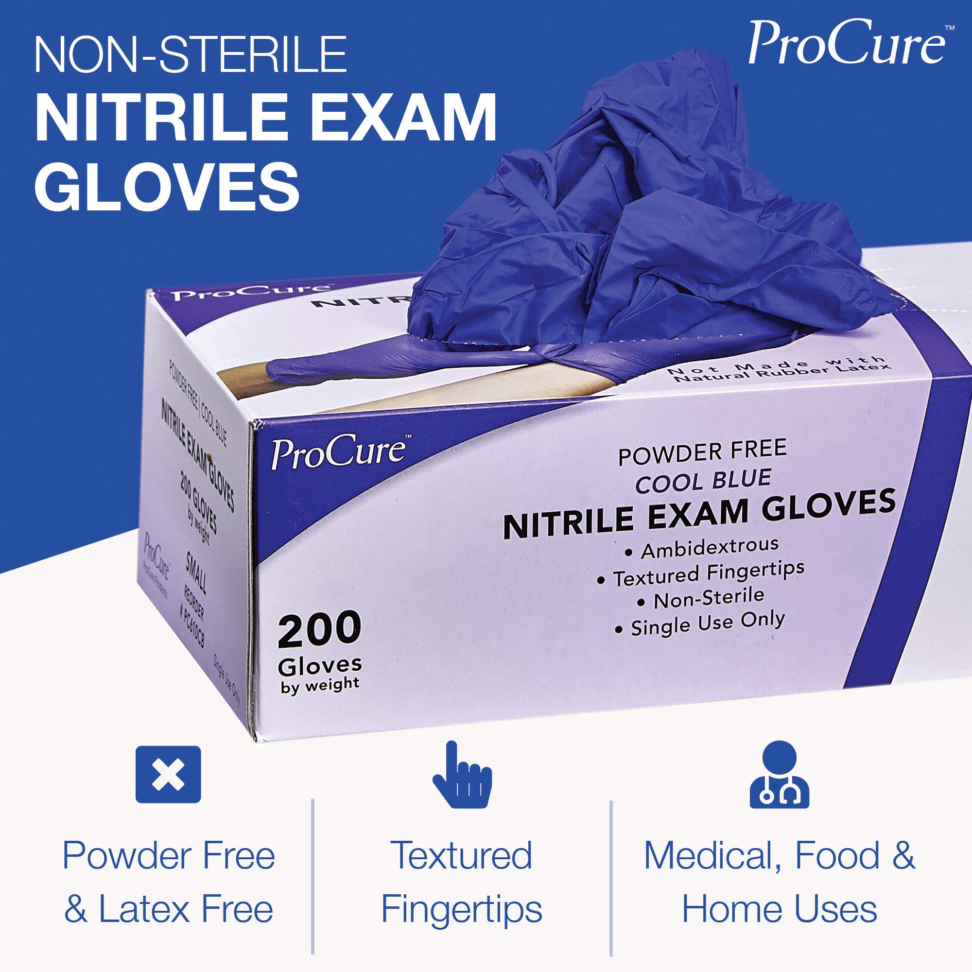 2000 Pack Disposable Nitrile Gloves - Powder Free, Latex Free, Medical Grade Exam Gloves for Healthcare, Food Service & Cleaning Protection